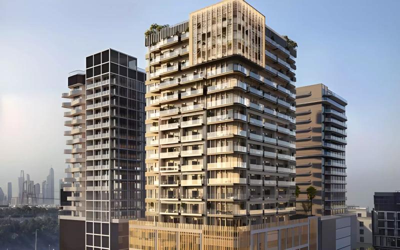 Lume Residence exterior facade view, Jumeirah Village Circle, Dubai