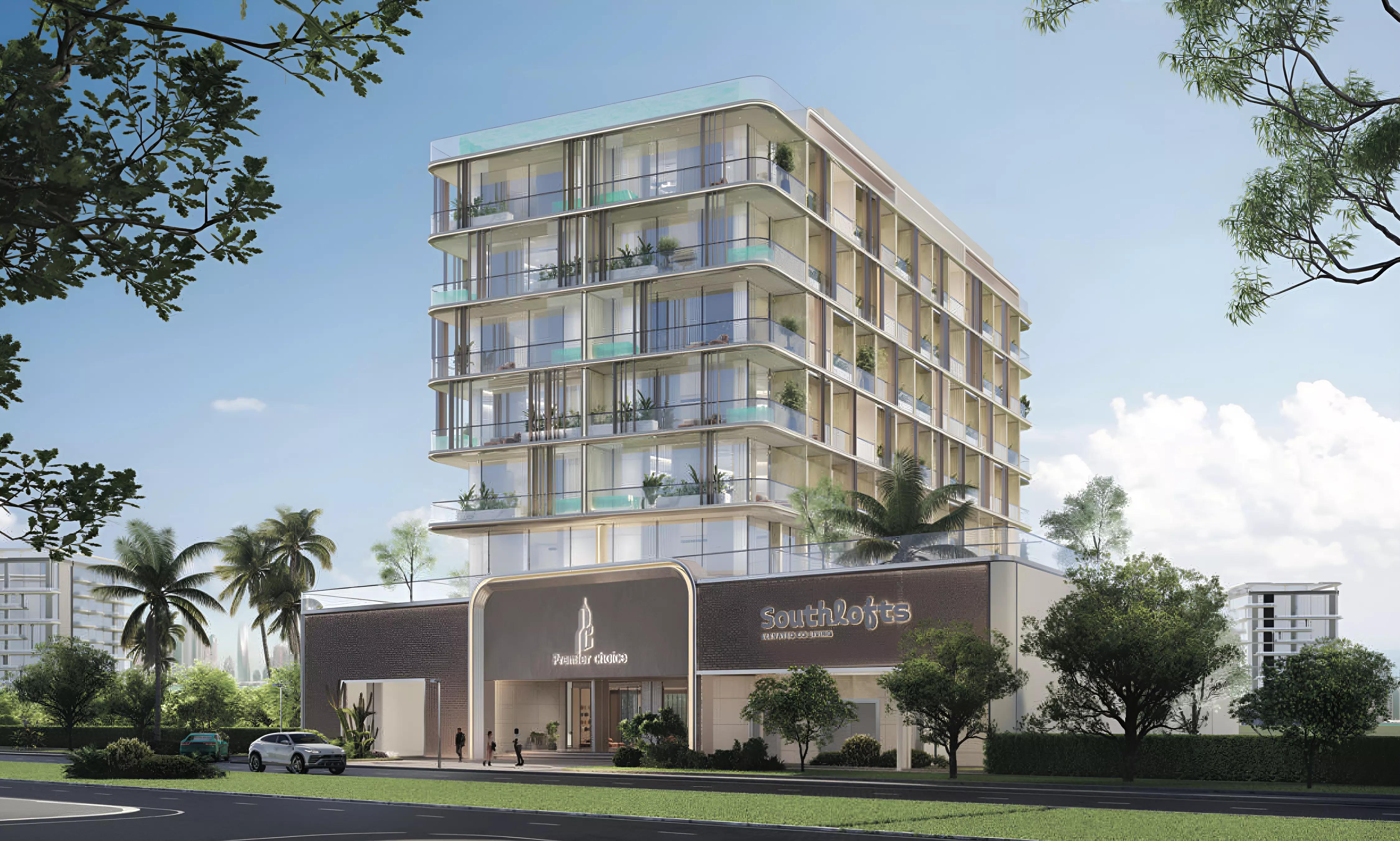 South Lofts apartment building exterior in Dubai Industrial City