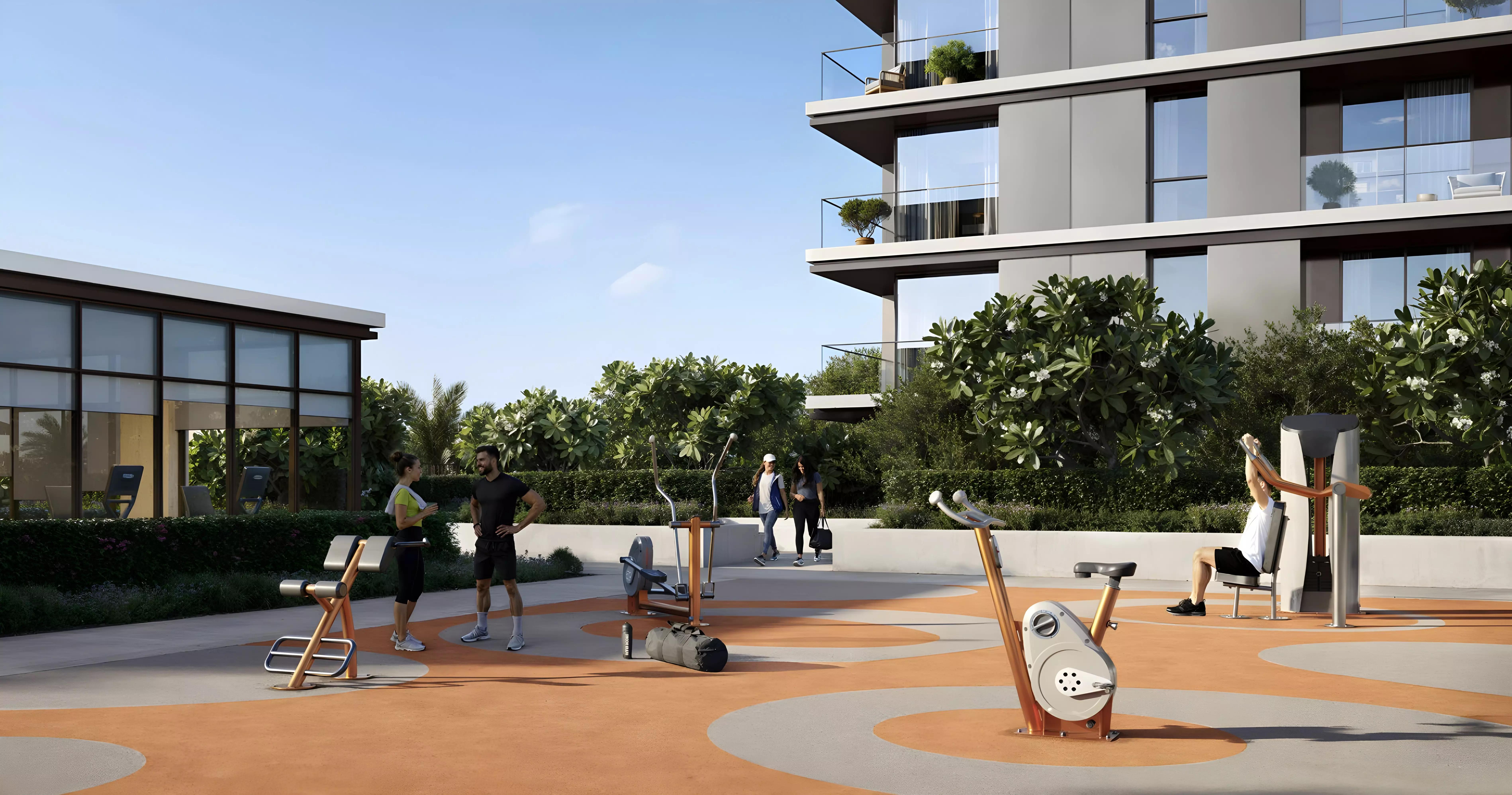 The Archive gymnasium interior, Dubai Land Residence Complex, Dubai
