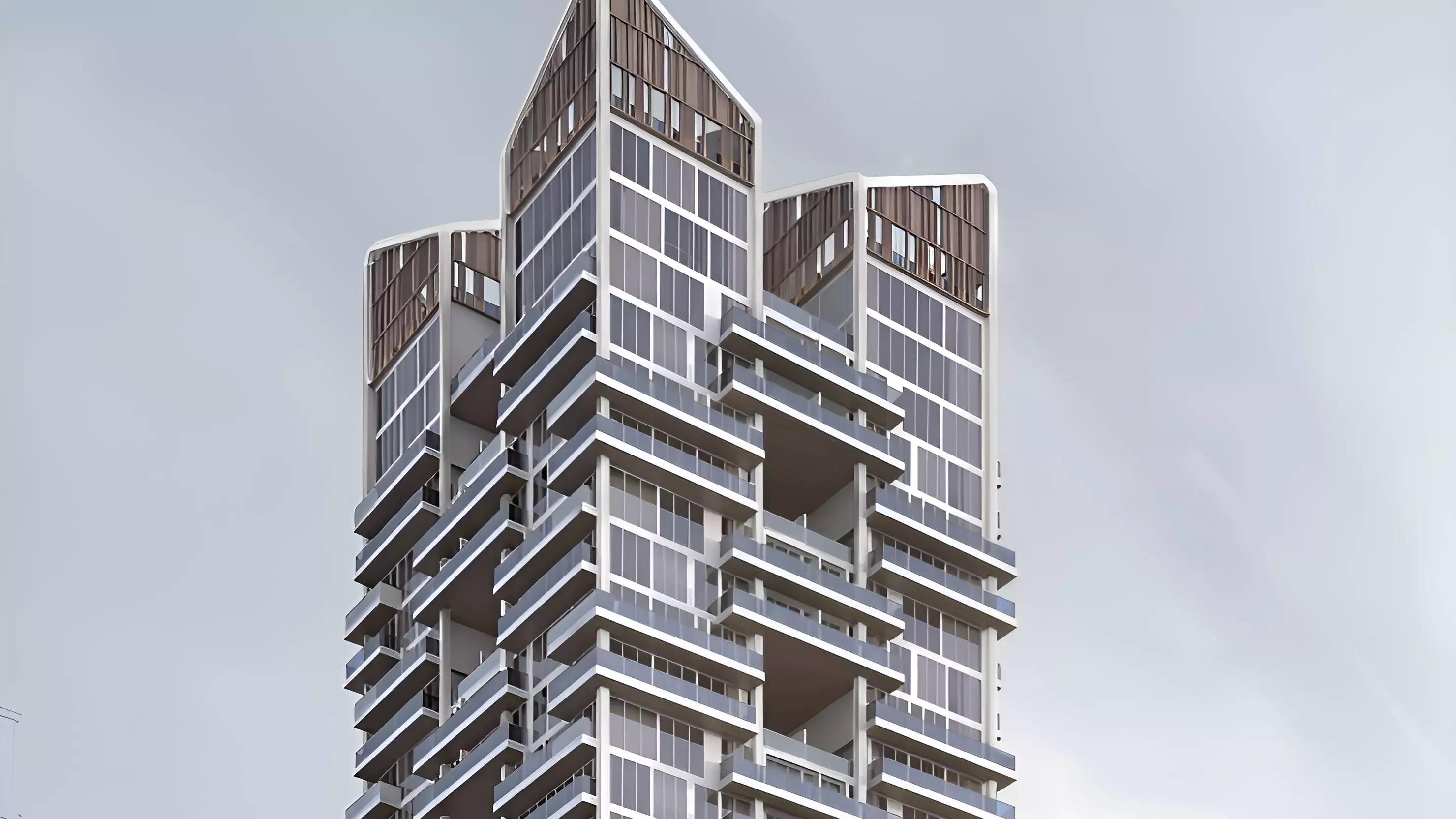 Exterior view of Gharbi 2 Residences apartment building in Jumeirah Village Circle, Dubai