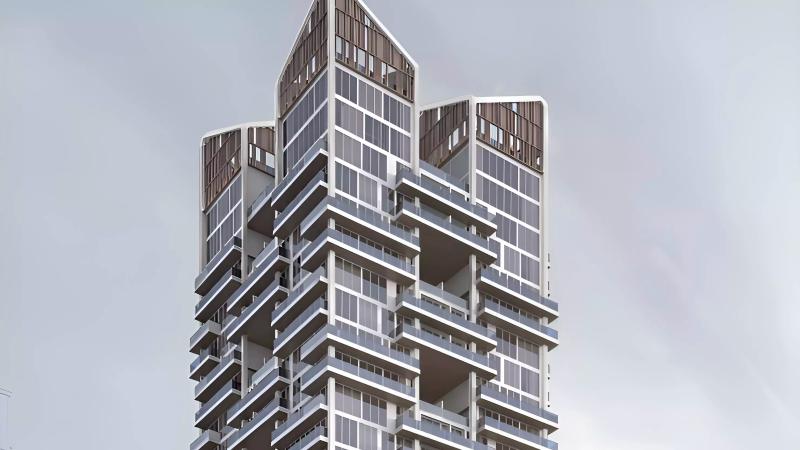 Exterior view of Gharbi 2 Residences apartment building in Jumeirah Village Circle, Dubai