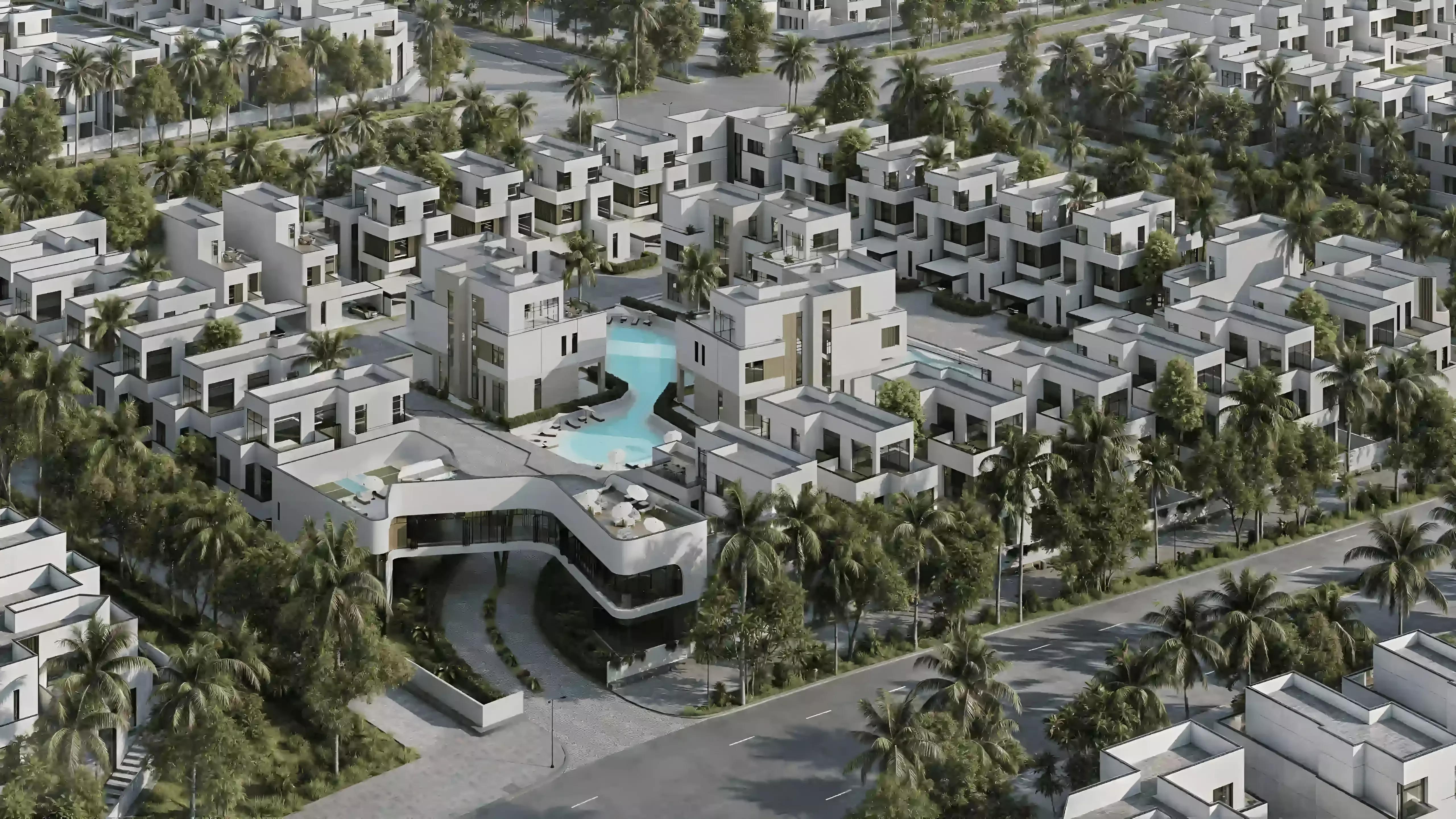Selora Residences villa exterior with landscaped frontage, MBR City, Dubai