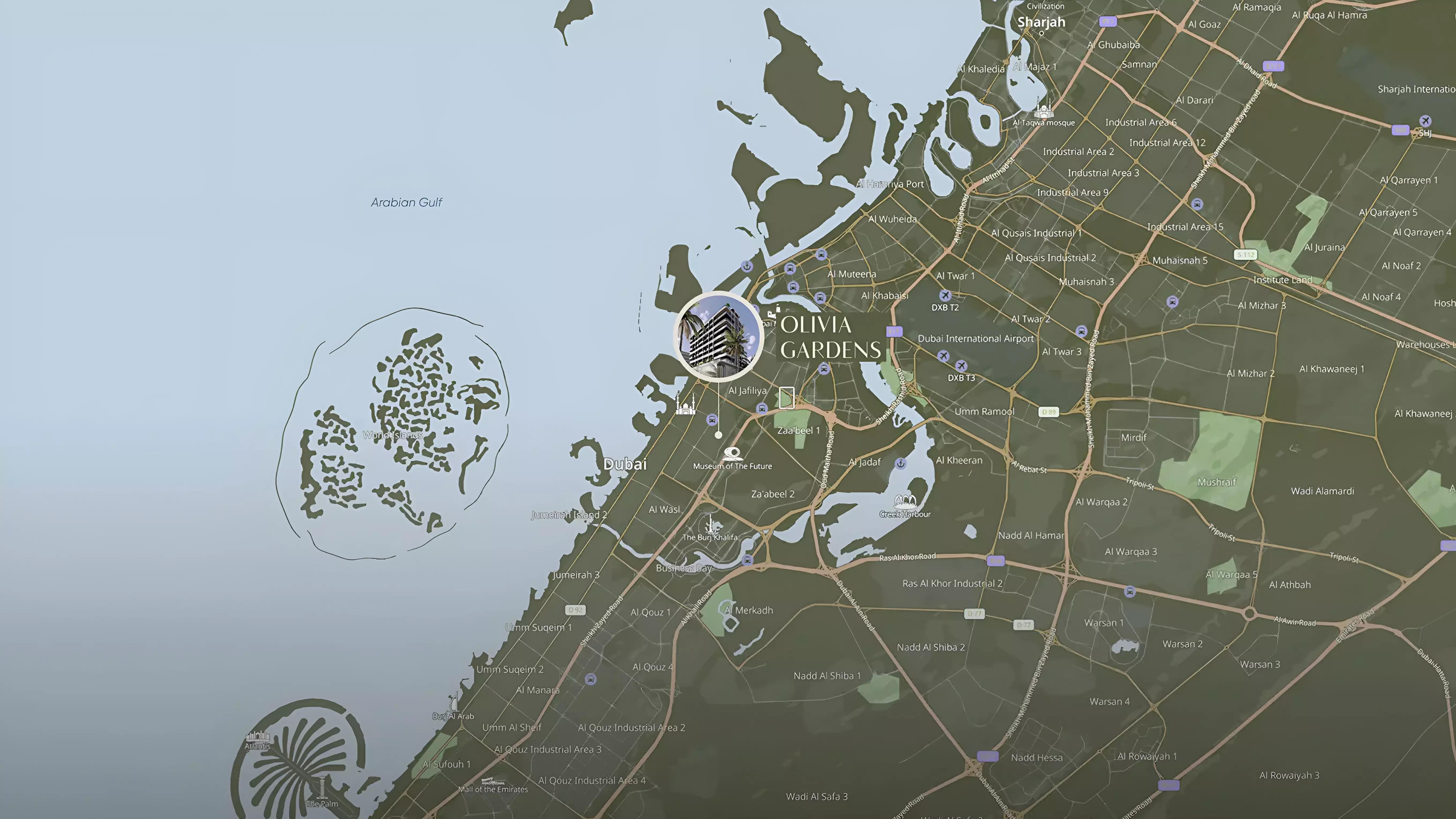 Olivia Gardens Residence master plan layout, Jumeirah Garden City, Dubai