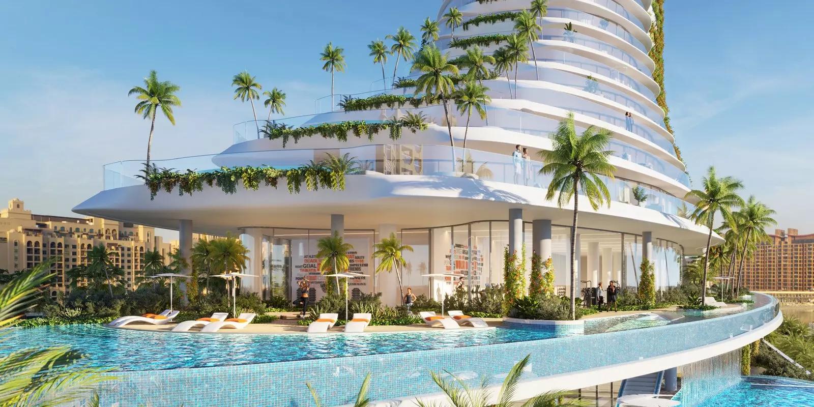 Como Residences interior living space with balcony, Palm Jumeirah