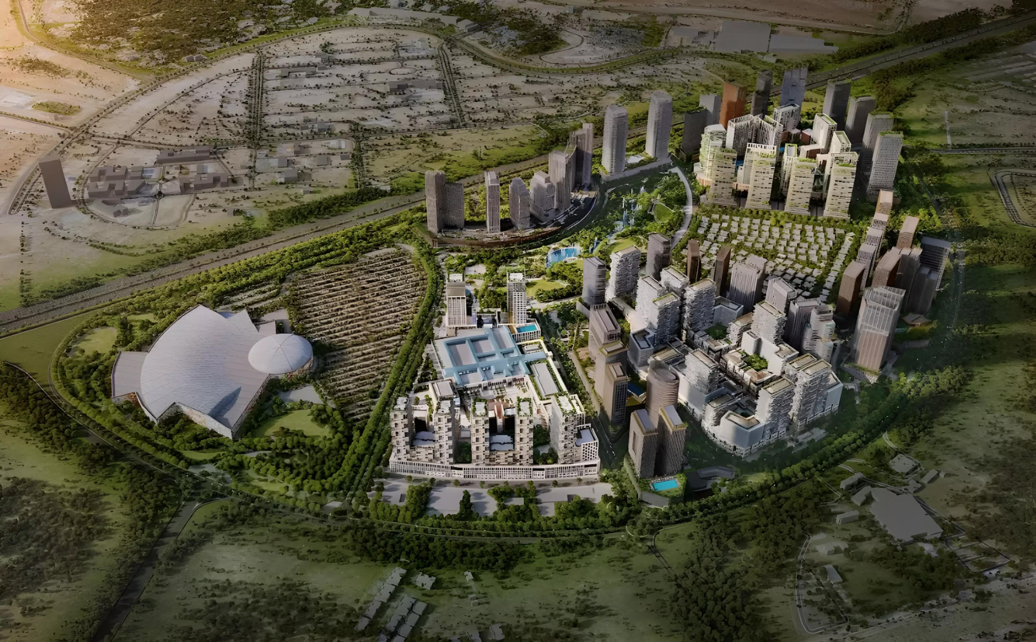 Azizi Milan 18 tower exterior view, City of Arabia, Dubai
