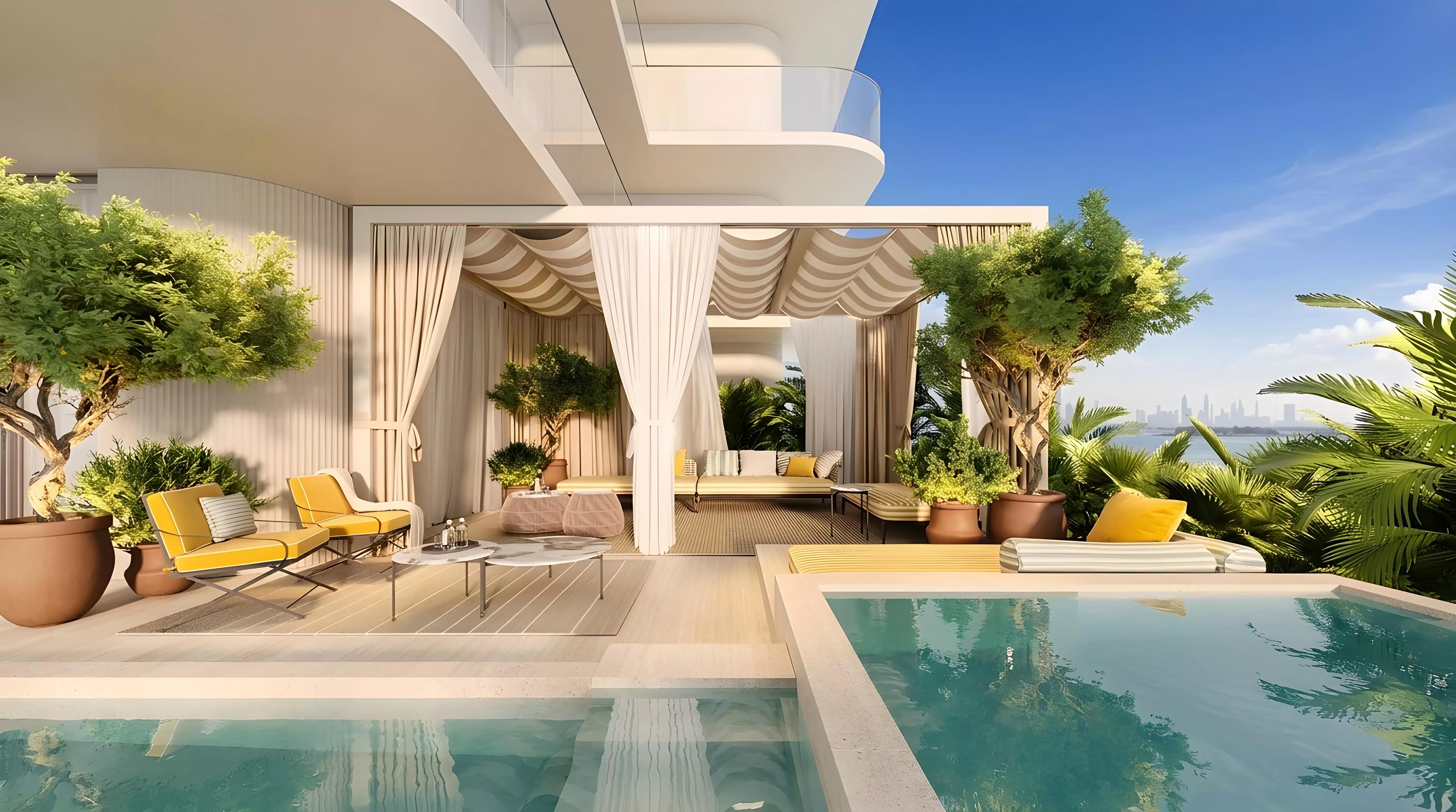 Le Chateau Piétrus apartment interior living space, Dubai Islands