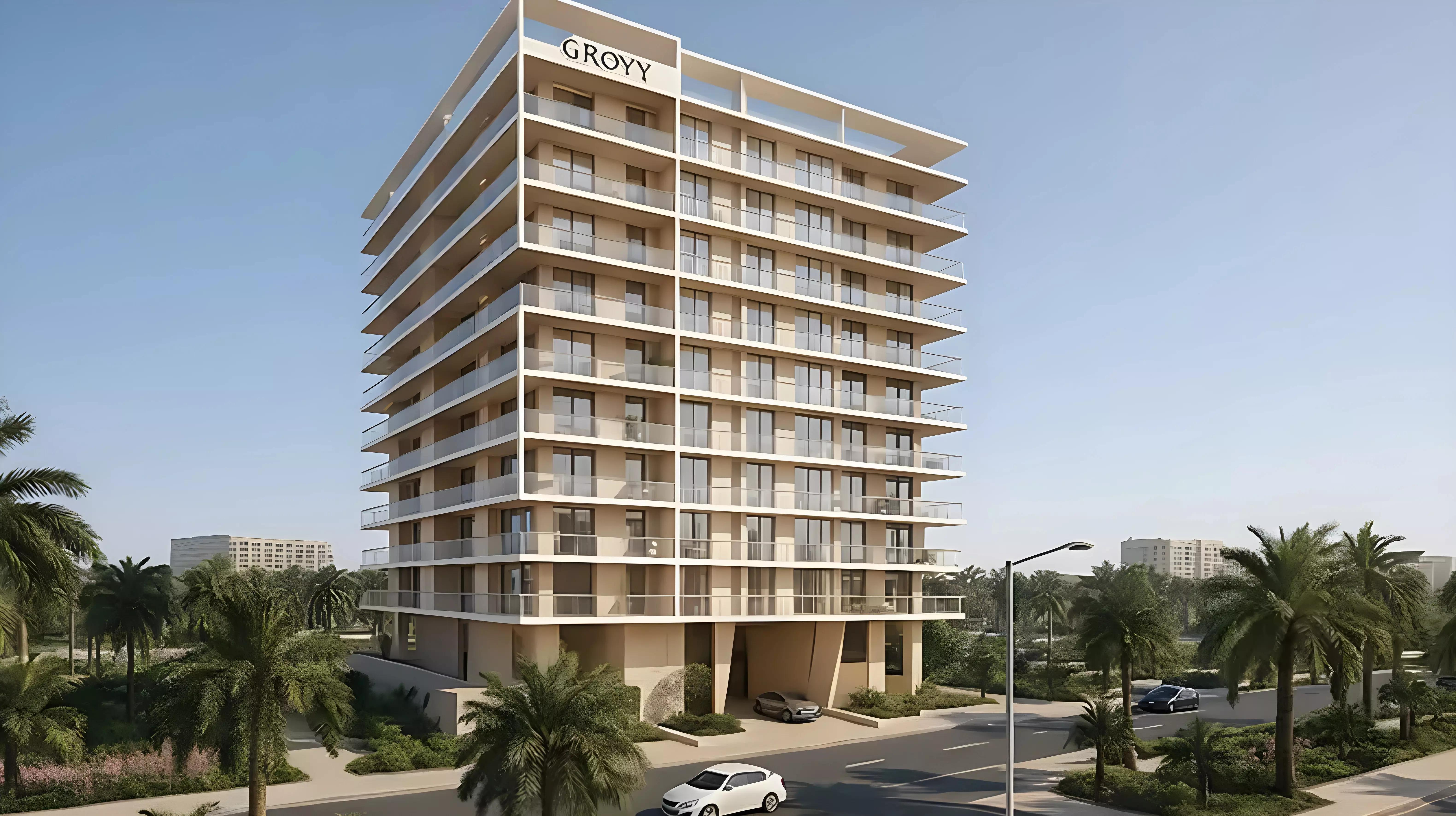 Rivo by Grovy apartment interior living space, Dubai Land Residence Complex, Dubai