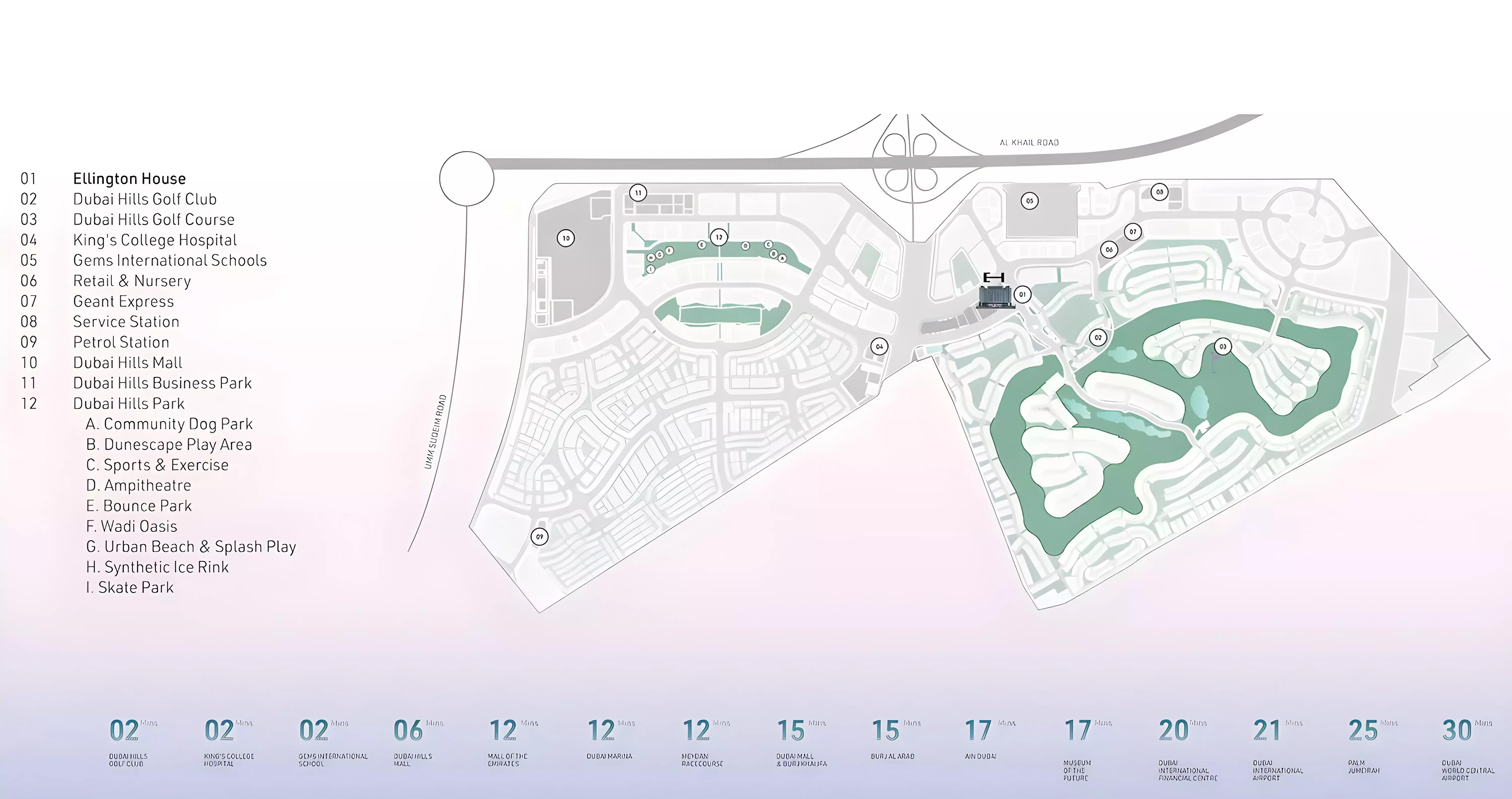 Ellington House site and master plan layout, Dubai Hills Estate, Dubai