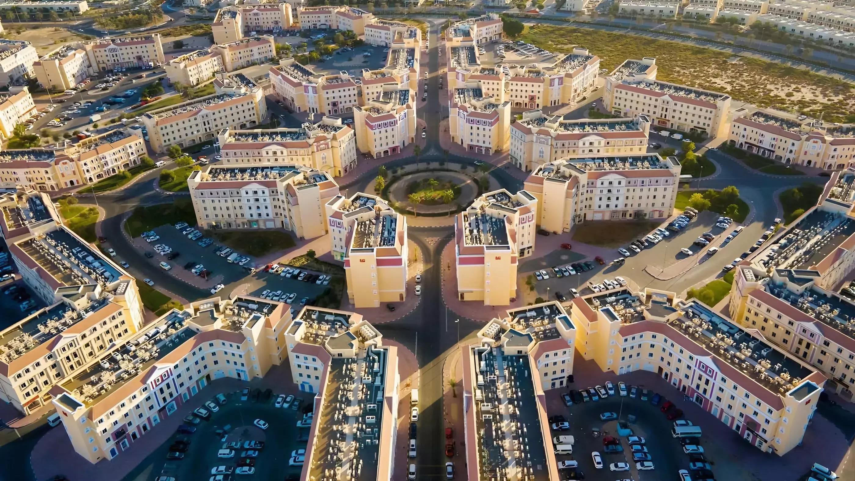 Exterior render of Elevia Residences apartment tower in Al Warsan, Dubai