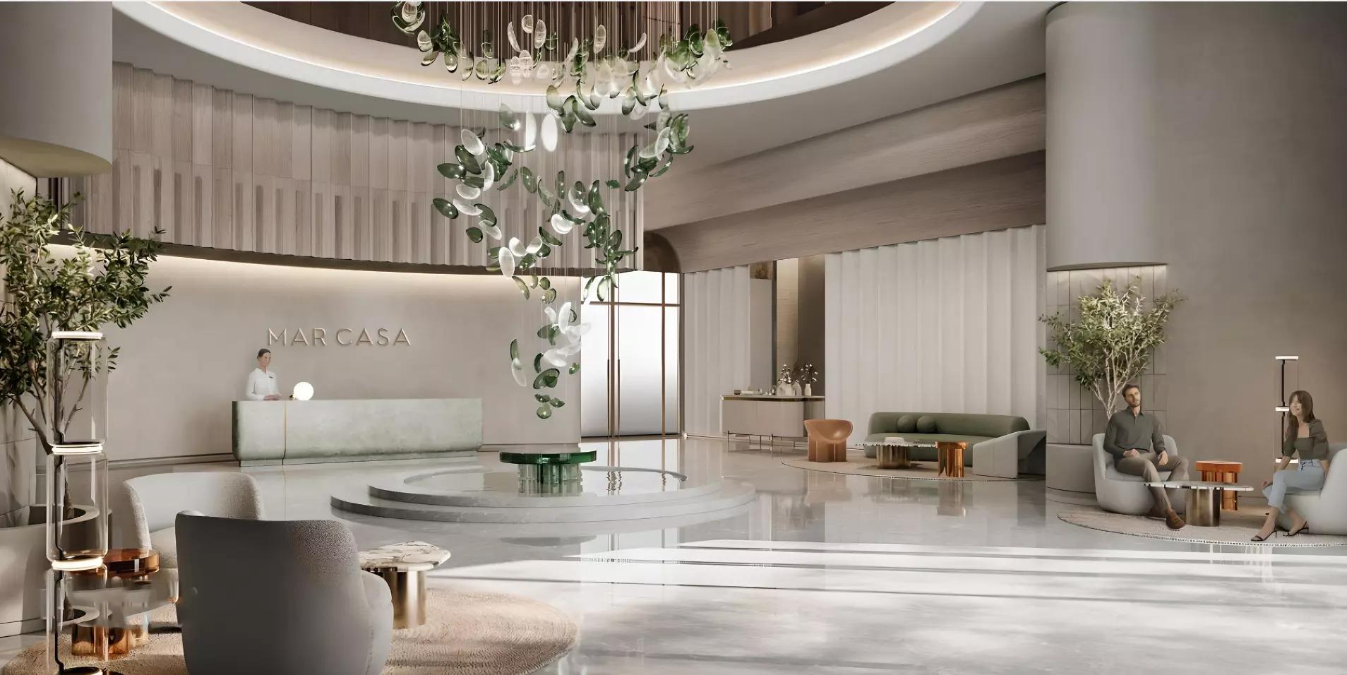 Mar Casa amenity deck with shared pool, Dubai Maritime City