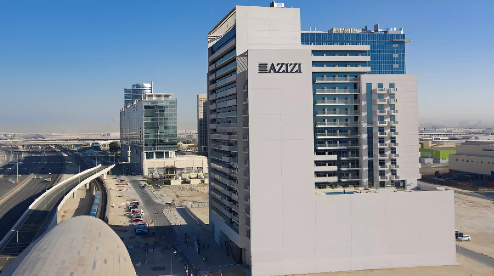 Azizi Aura Phase 2 apartment building facade view, Jebel Ali, Dubai