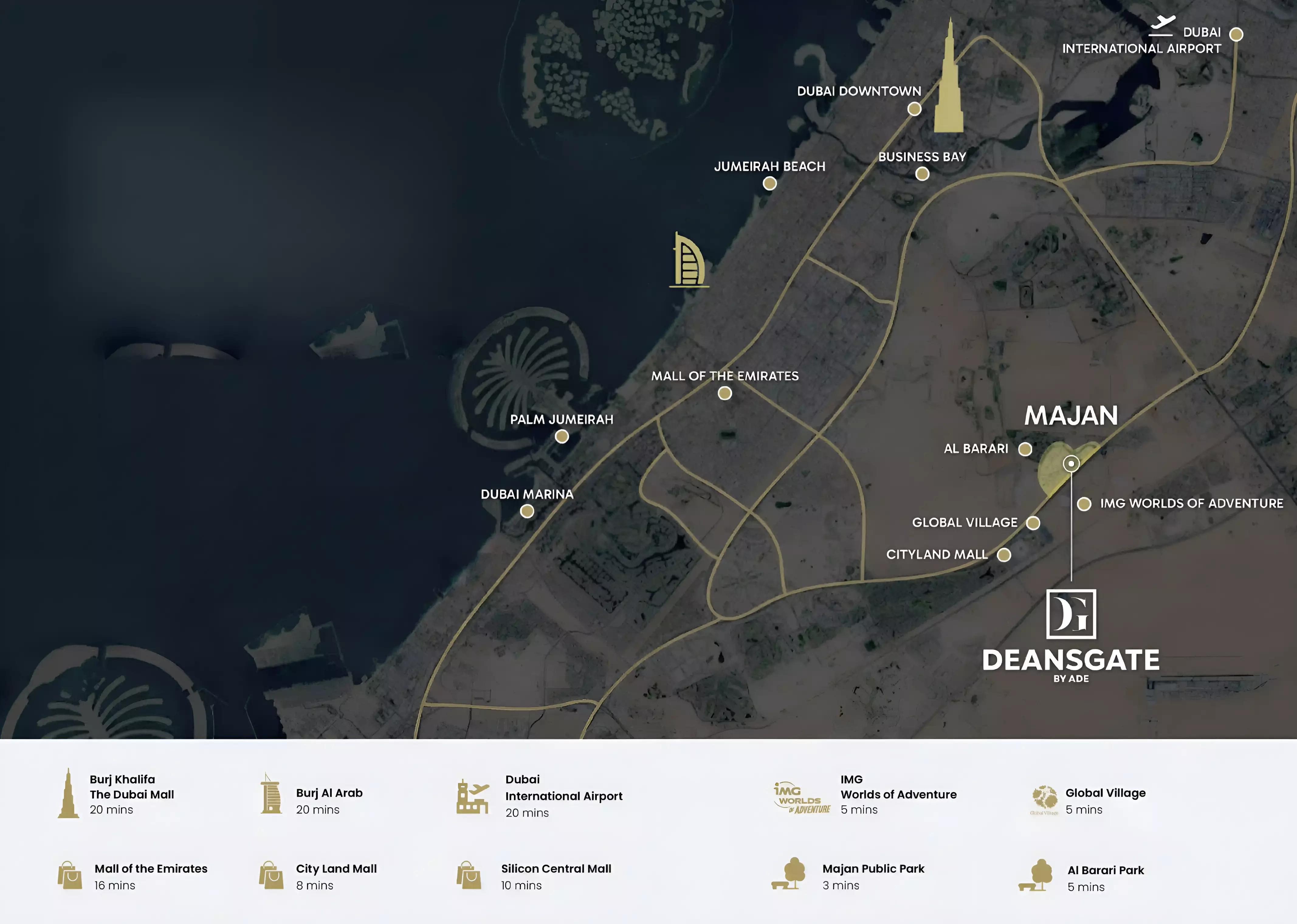 Deansgate development master plan layout, Majan, Dubai