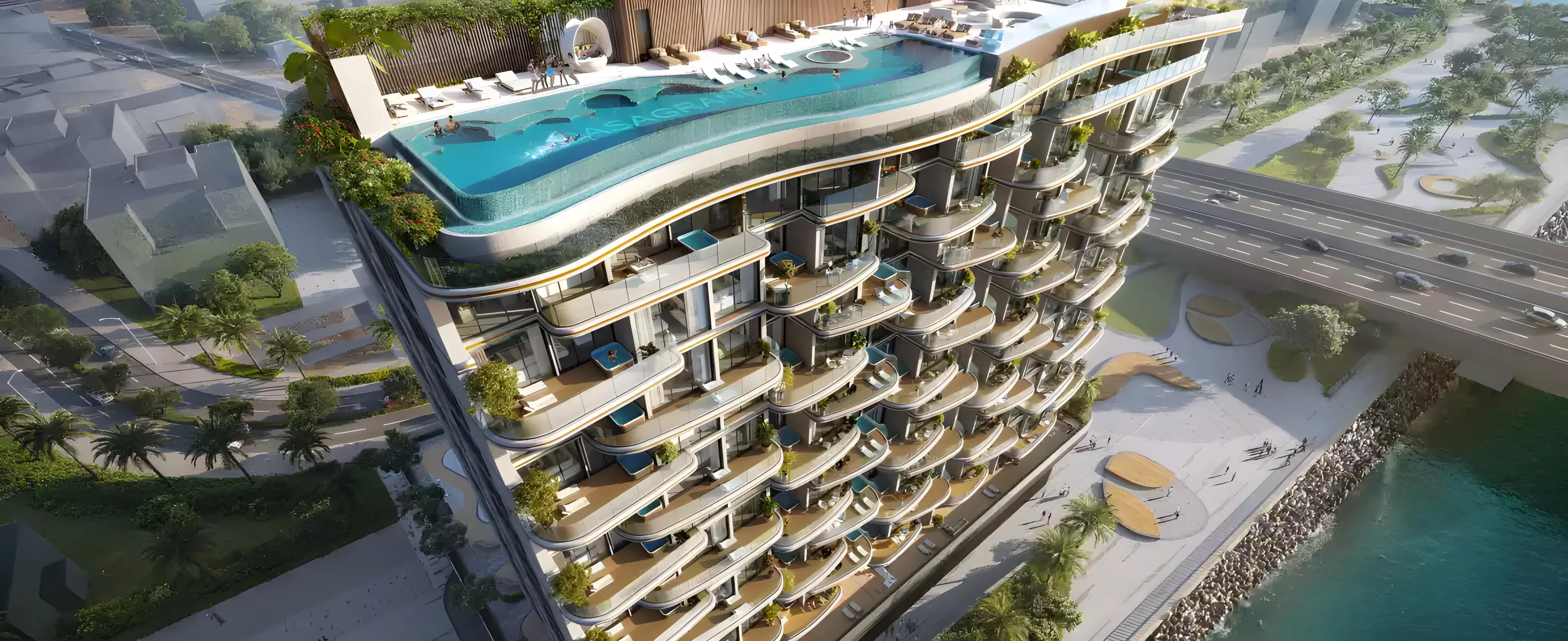 Casagrand Hermina landscaped garden courtyard, Dubai Islands