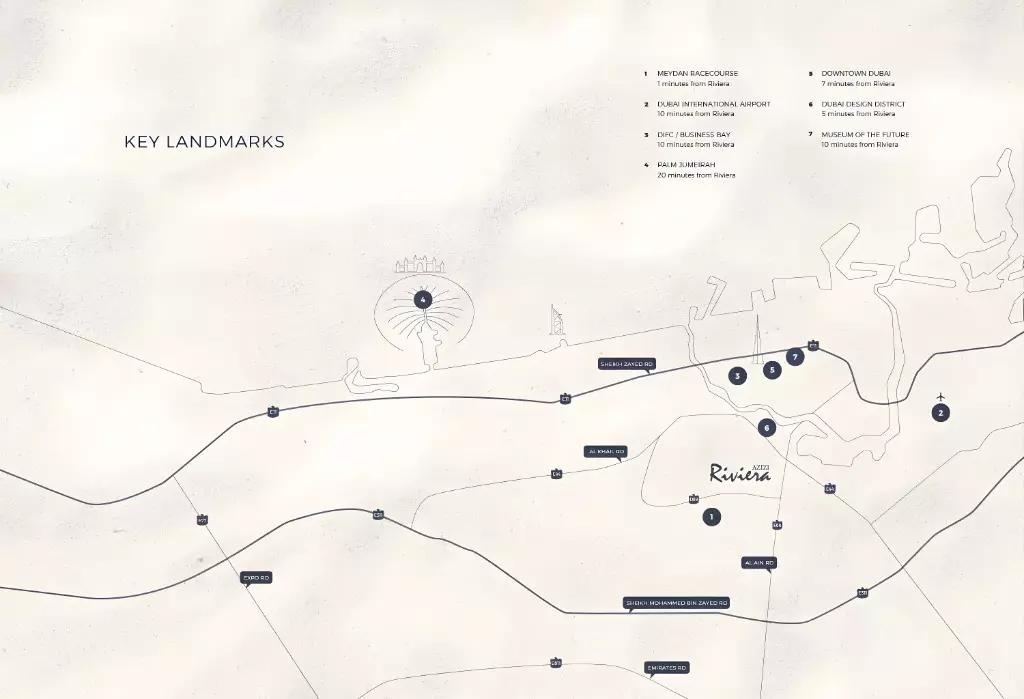 Master plan layout of Azizi Riviera 49 within the Meydan One community