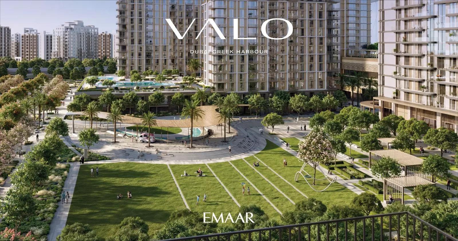 Valo waterfront view from Dubai Creek Harbour development