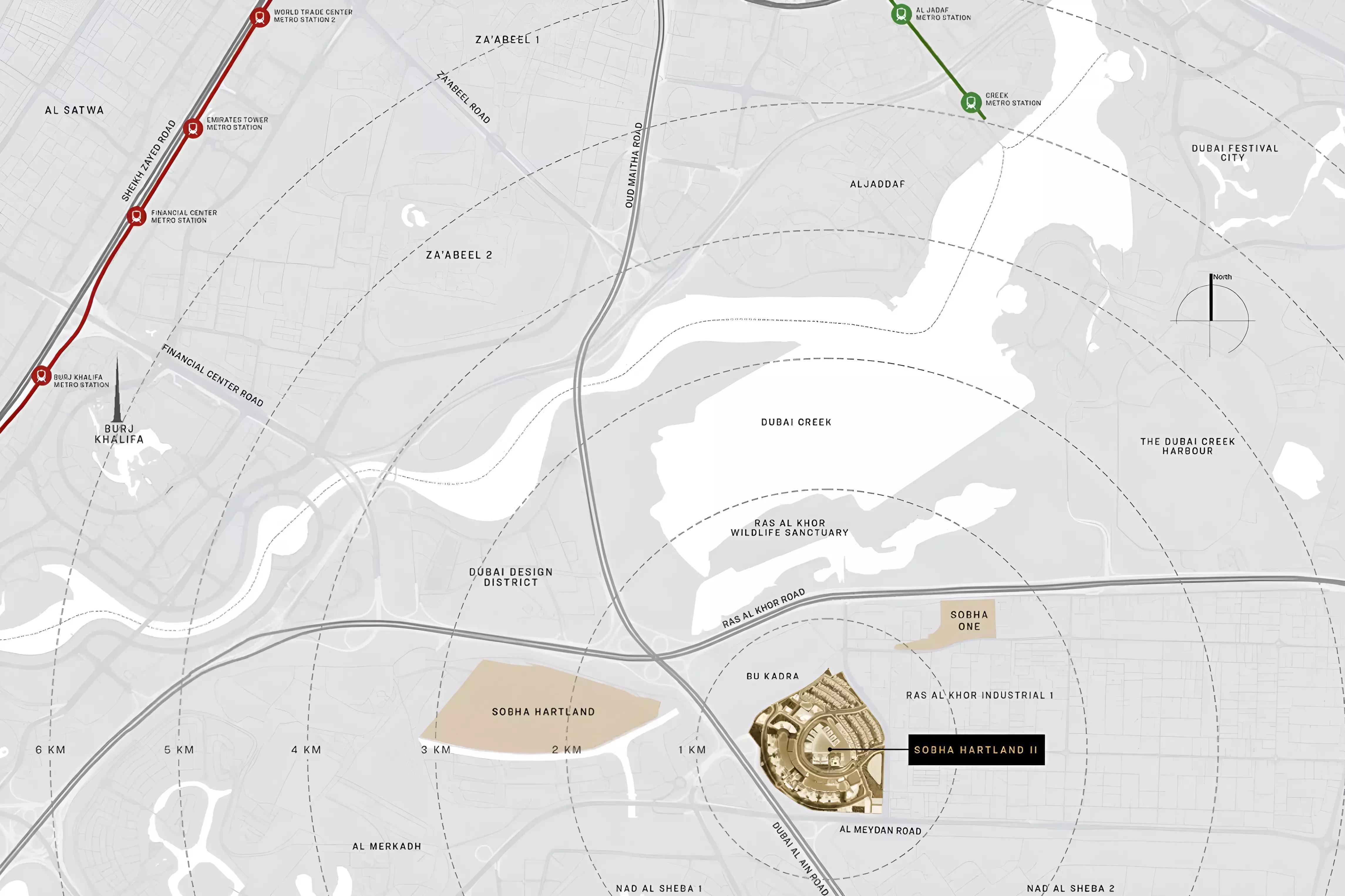 Master plan layout of 350 Riverside Crescent within Sobha Hartland II, Bukadra