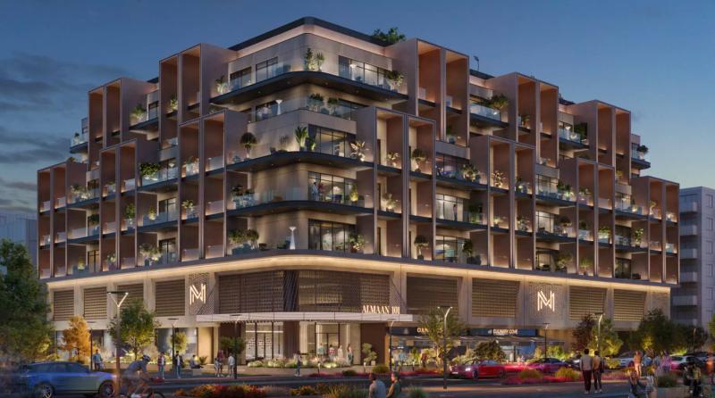 Almaan 101 exterior facade view, Jumeirah Village Circle, Dubai
