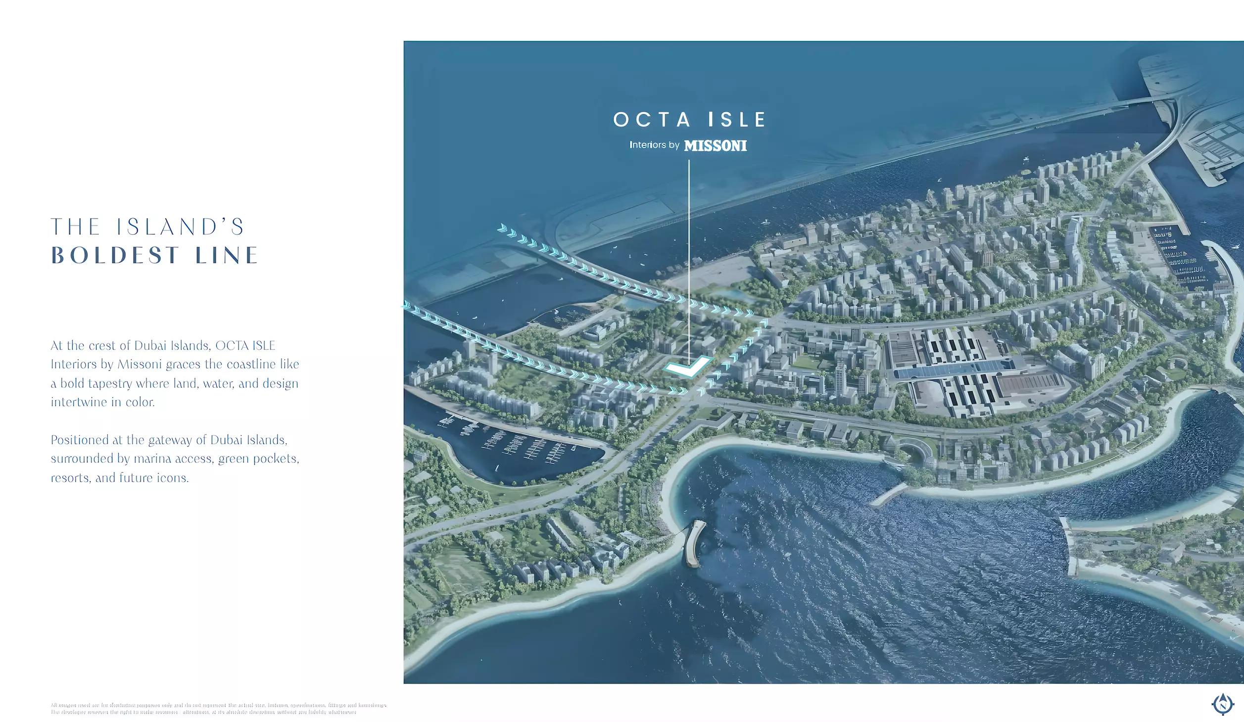 Octa Isle Interiors master plan layout, Dubai Islands