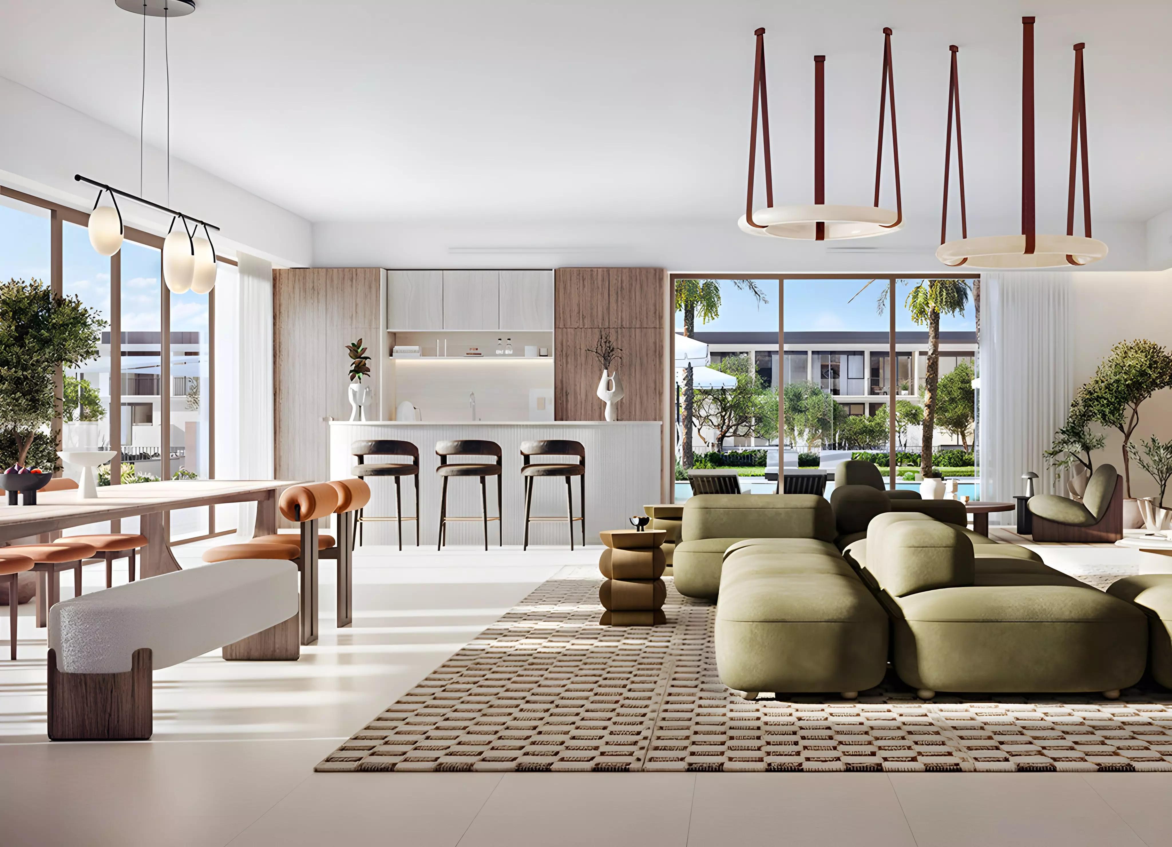 Greenville outdoor pool and communal area, Emaar South, Dubai South