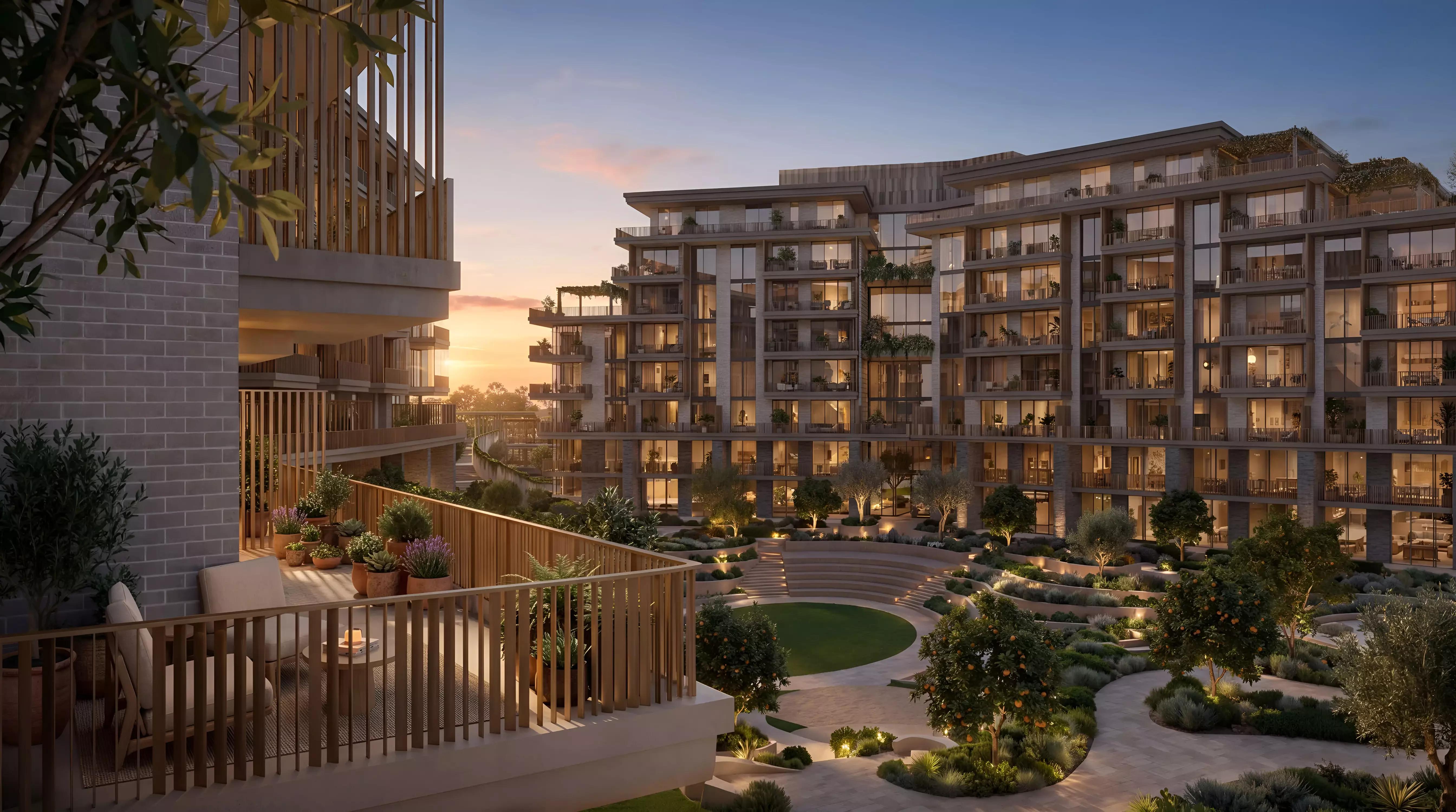 Arancia Yards residential tower exterior render, City of Arabia, Dubai