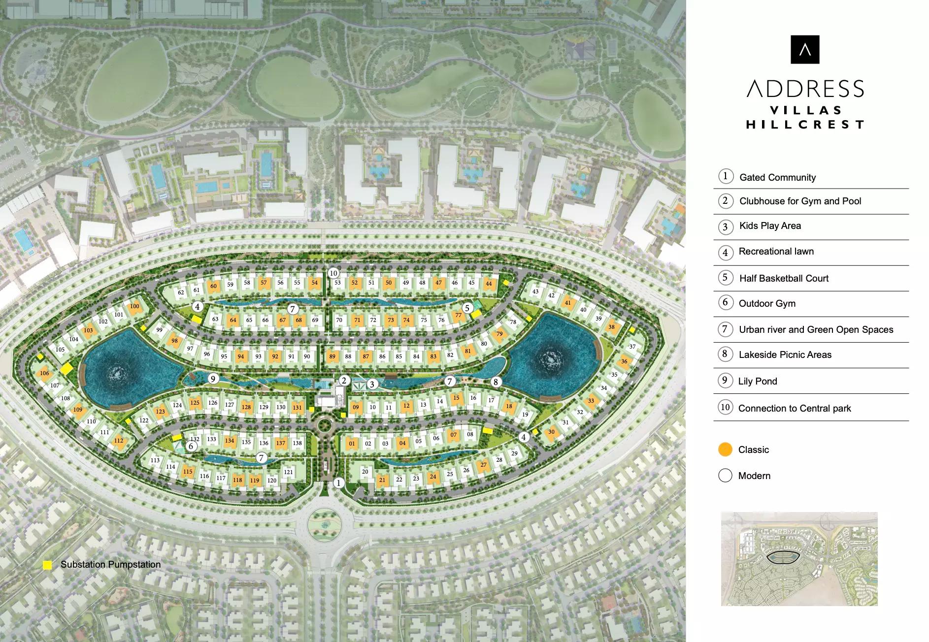 Address Hillcrest master plan layout, Dubai Hills Estate, Dubai
