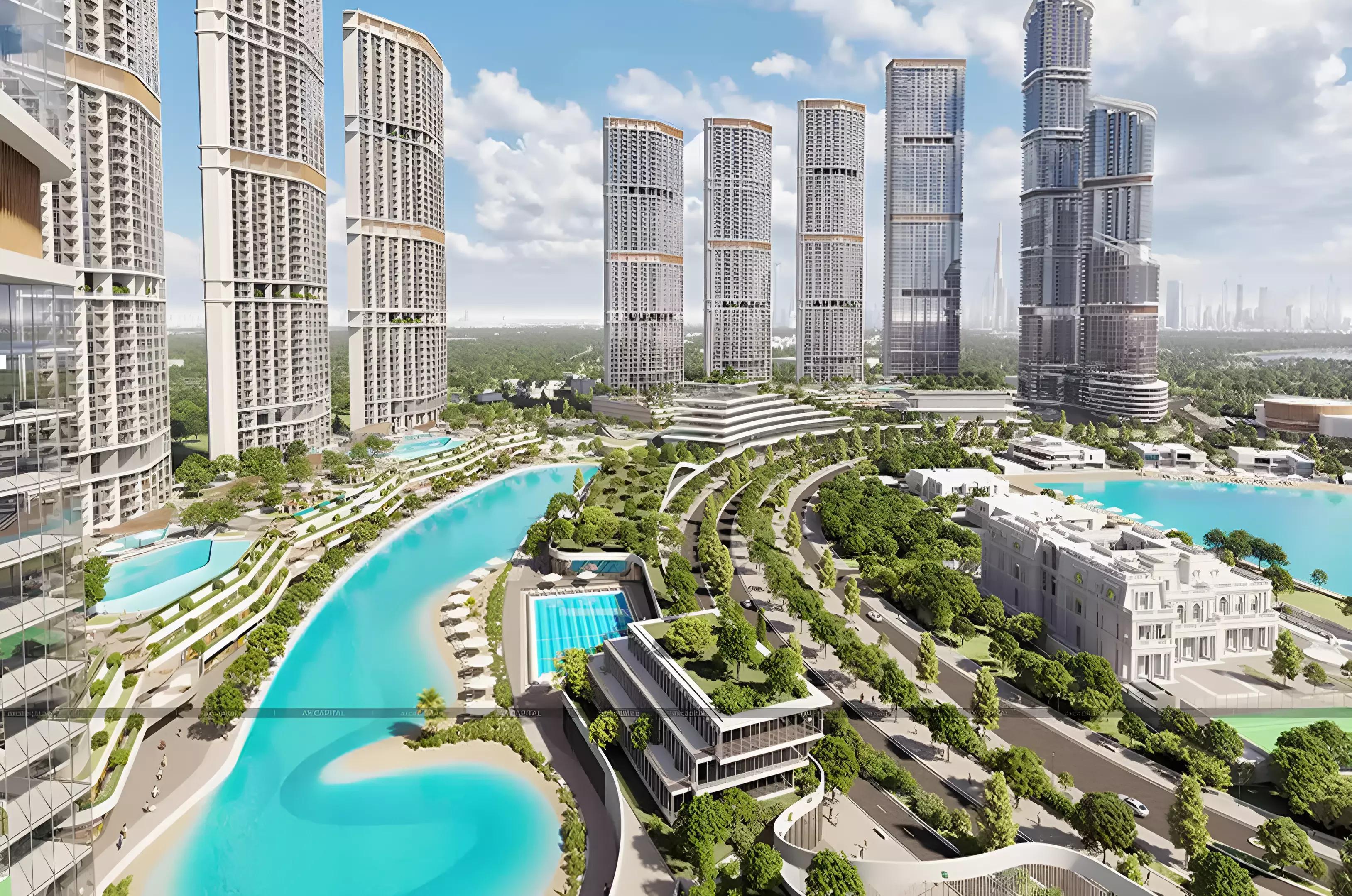 330 Riverside Crescent building facade and waterfront setting, Sobha Hartland II