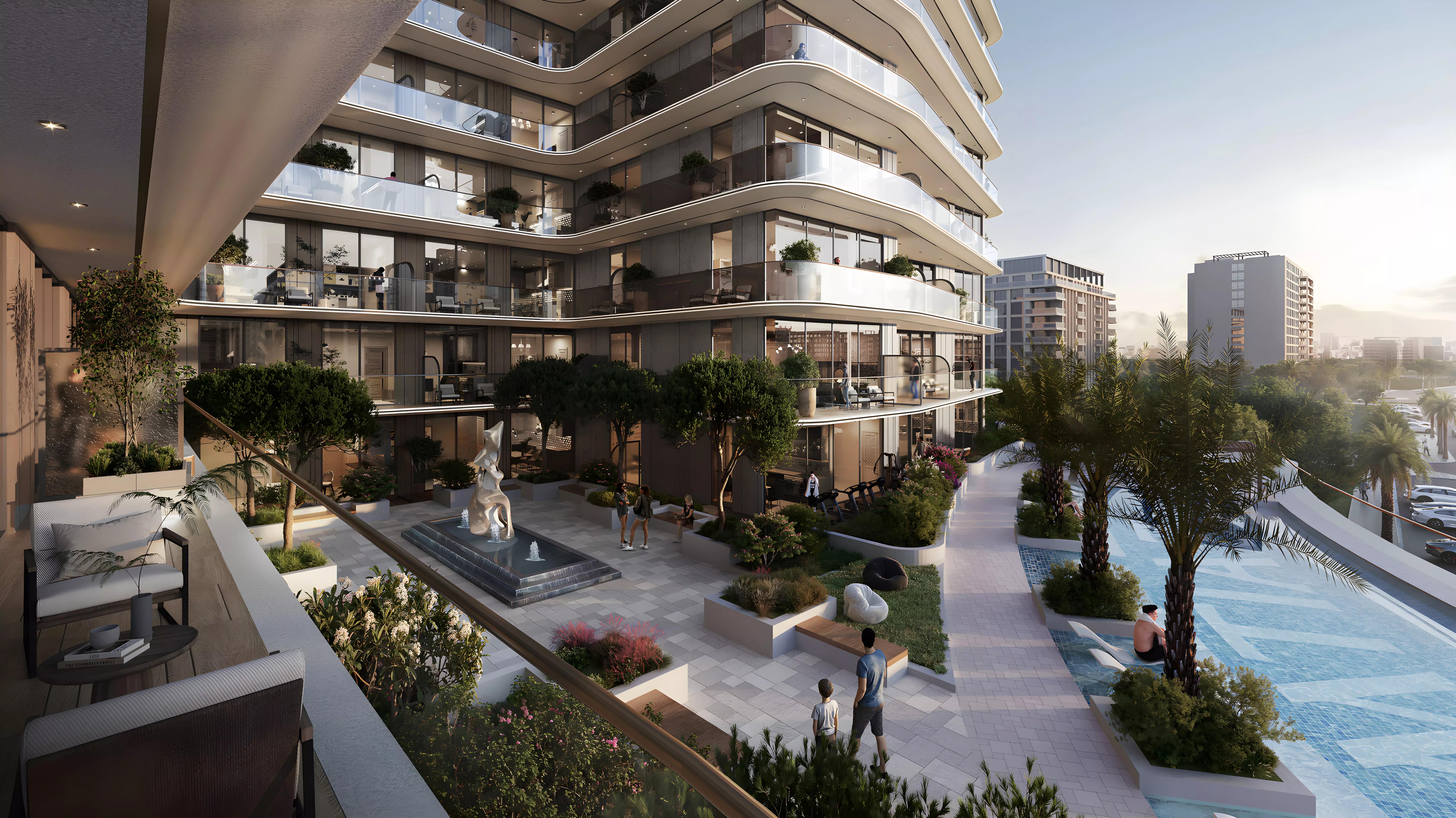 Enre Residence apartment interior living area, Dubai South