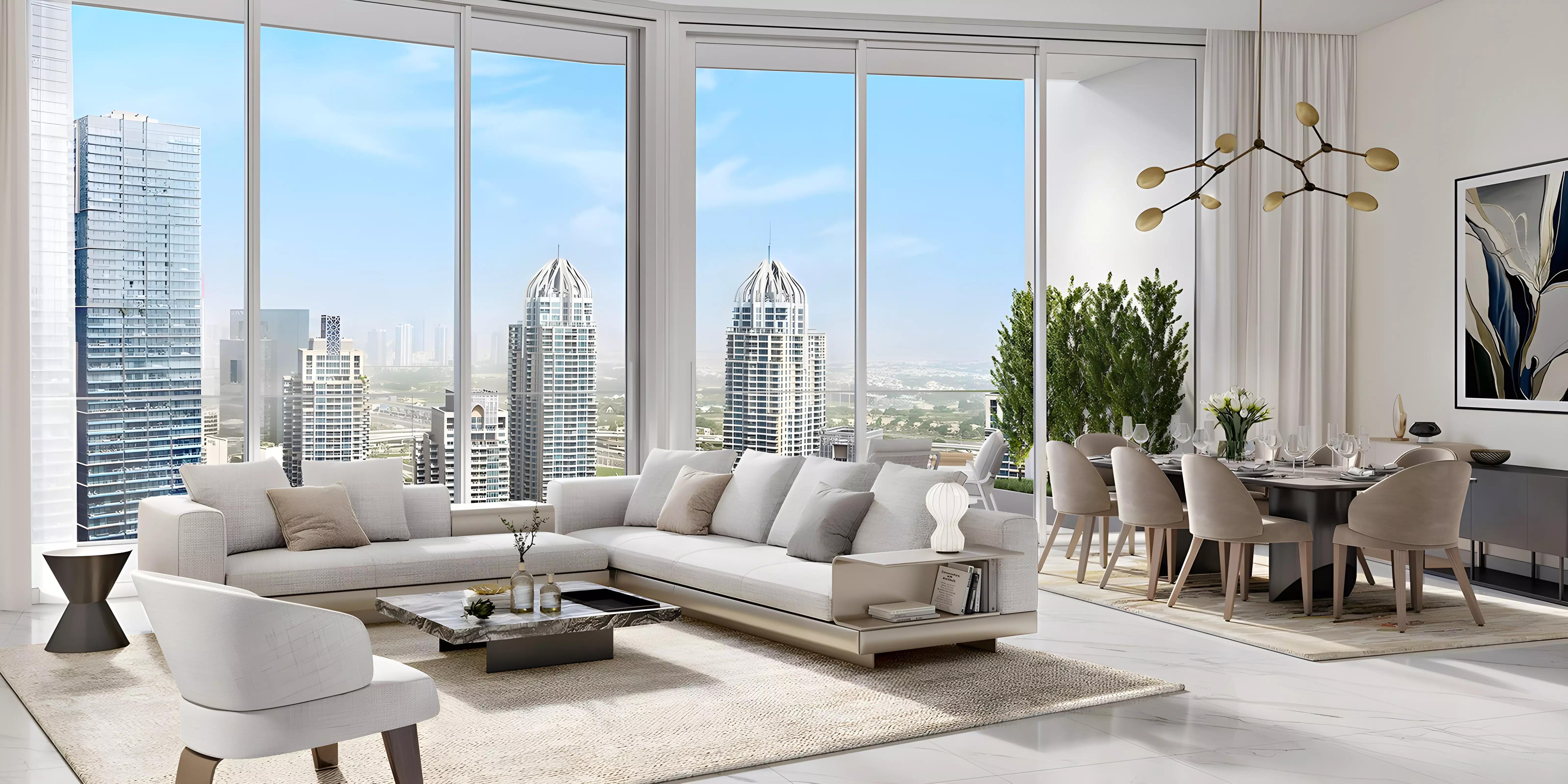 LIV Marina apartment interior living area with Marina view