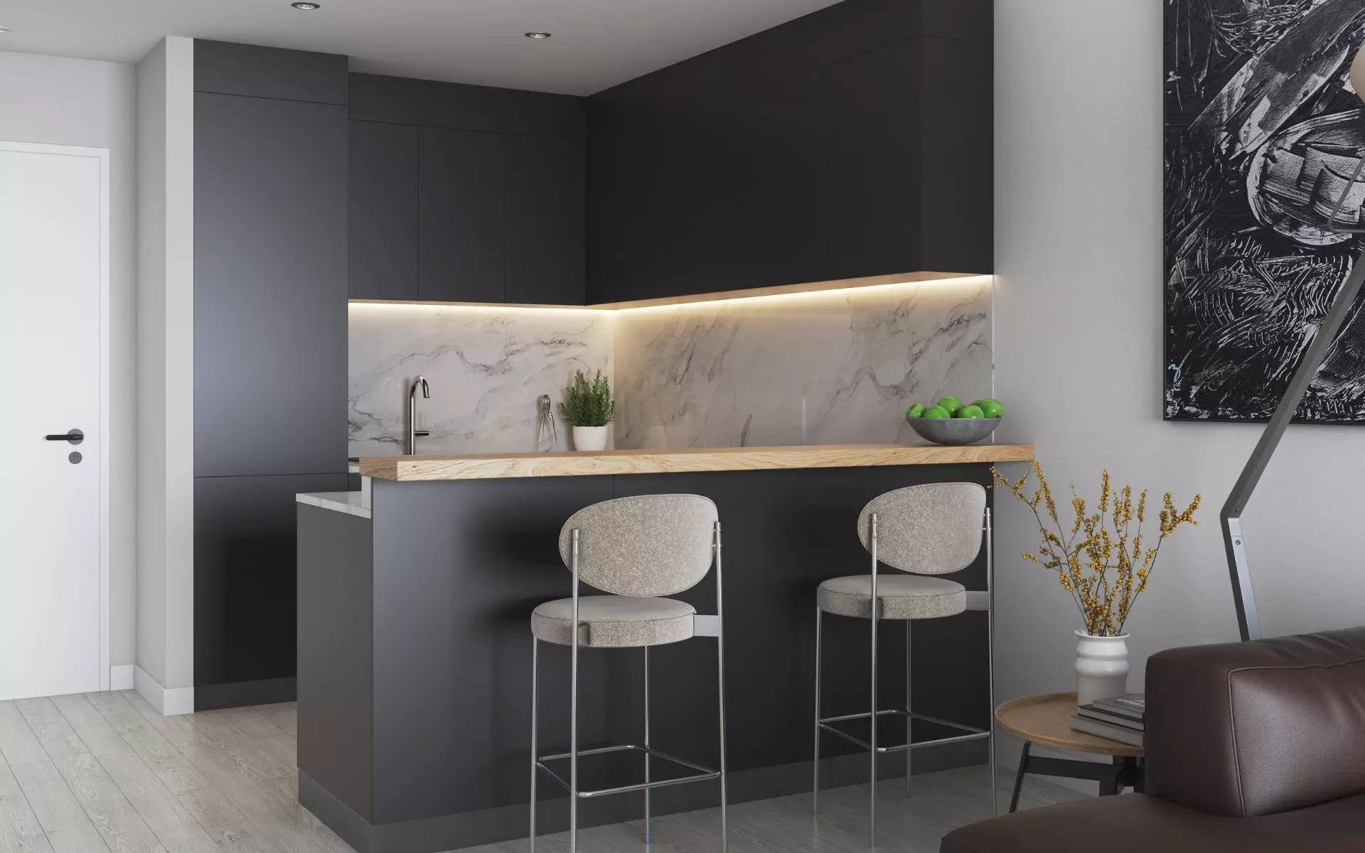 Maison Elysee 2 apartment interior living space render
