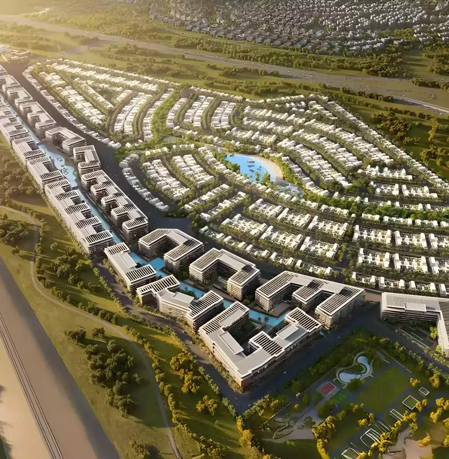 Damac Riverside masterplan layout showing Riverside Views sub-community, DIP 2, Dubai