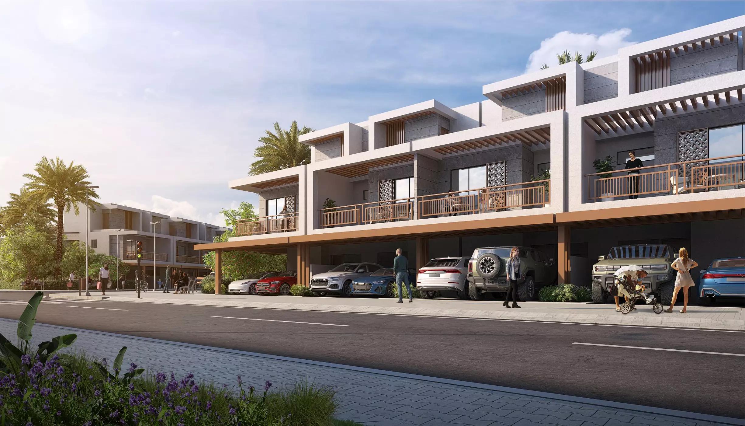 Natura 2 community garden and green landscaping, Damac Hills, Dubai