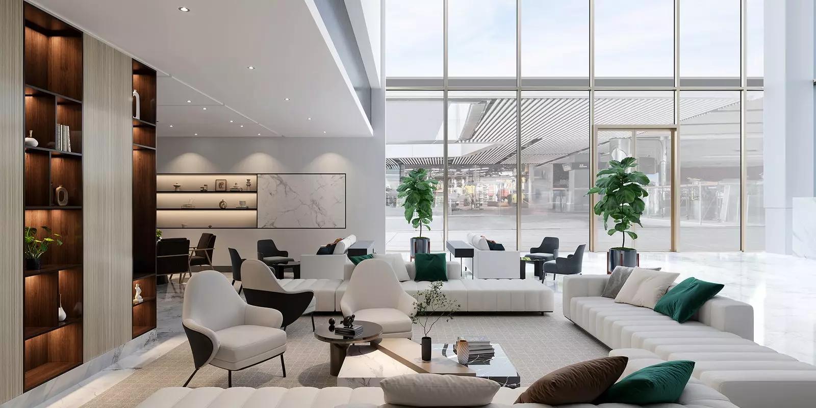 Azizi Riviera Reve shared pool deck and amenities