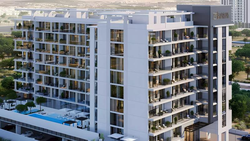 Belle Vie apartment building exterior by Zimaya Properties, Dubai Silicon Oasis