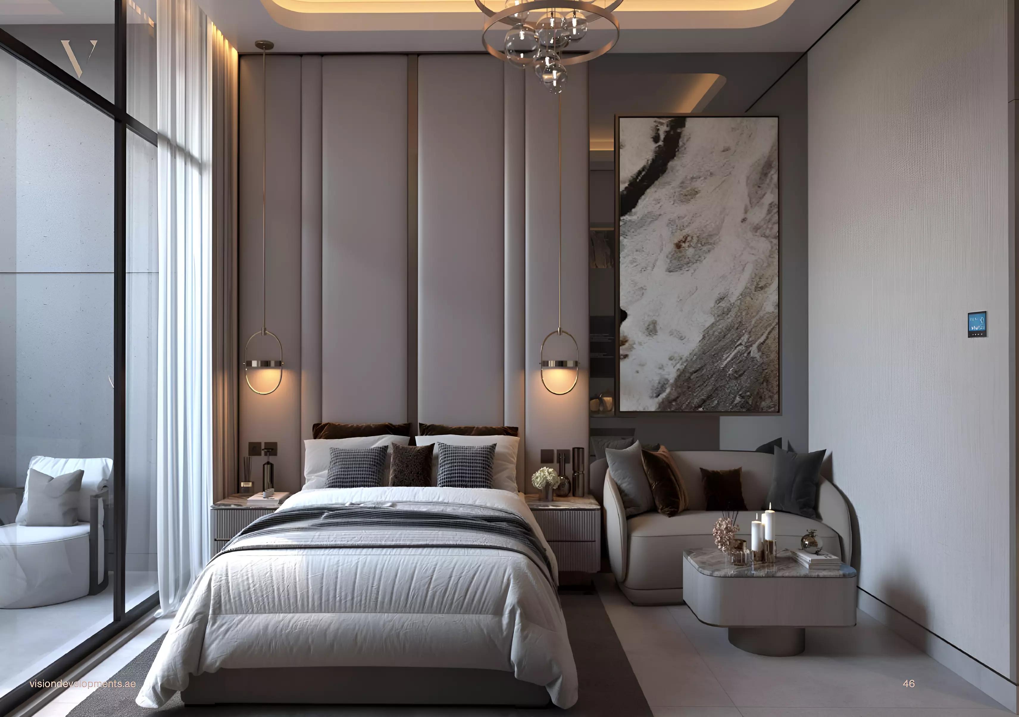 Coral By Vision building entrance and landscaped approach, Jumeirah Garden City