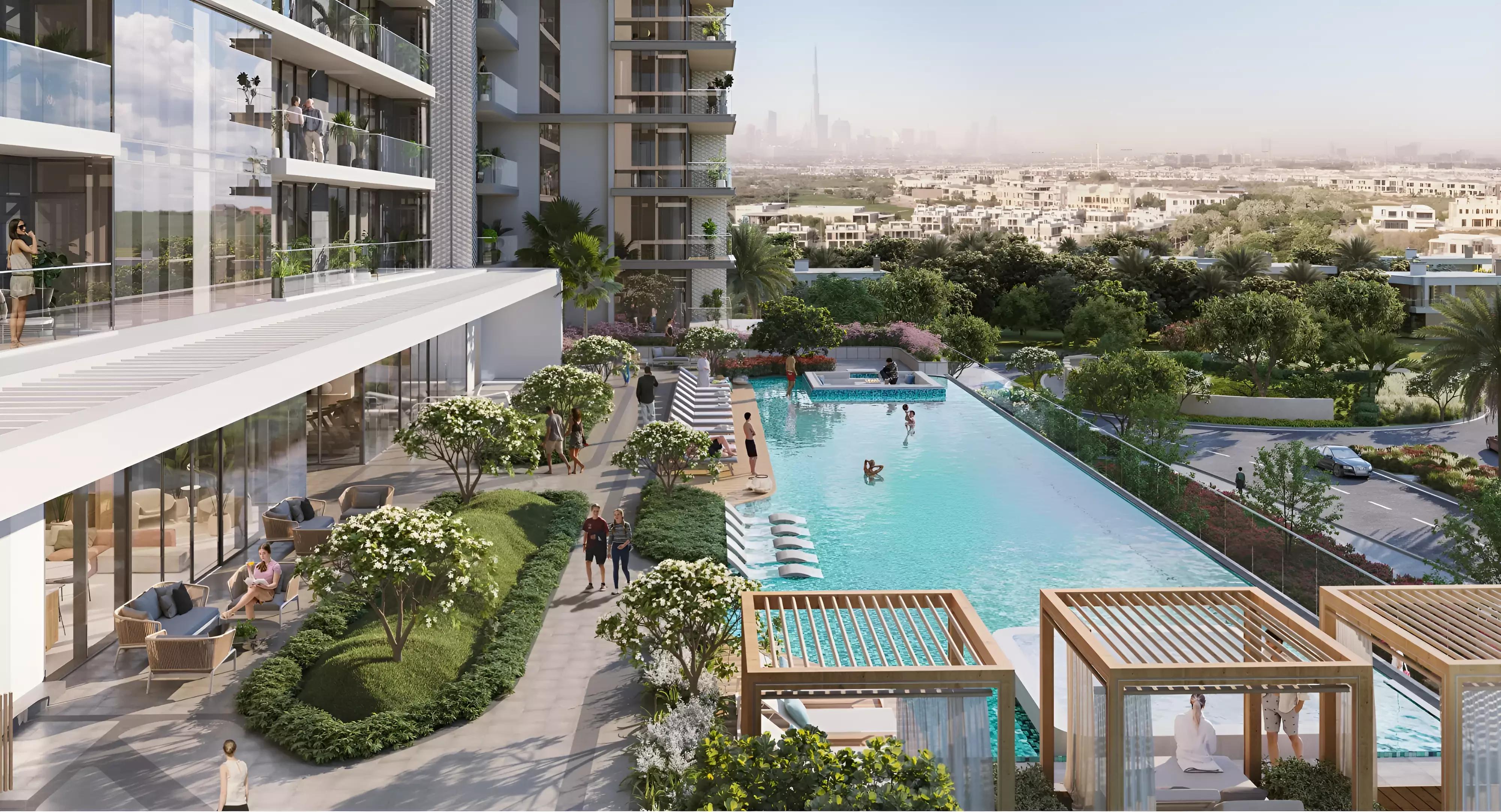 Shared pool area at Ellington House Phase 2, Dubai Hills Estate