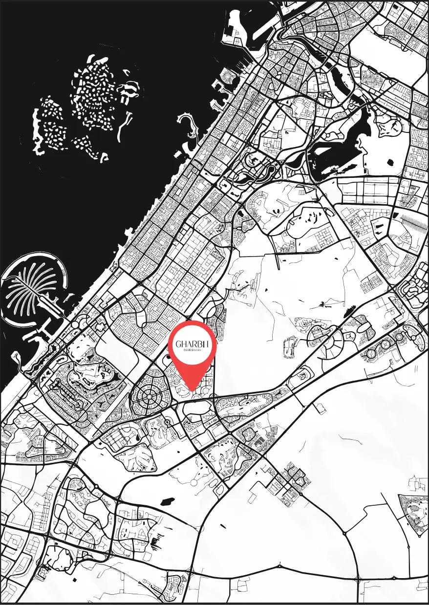 Gharbi 1 Residences master plan layout, Arjan, Dubai