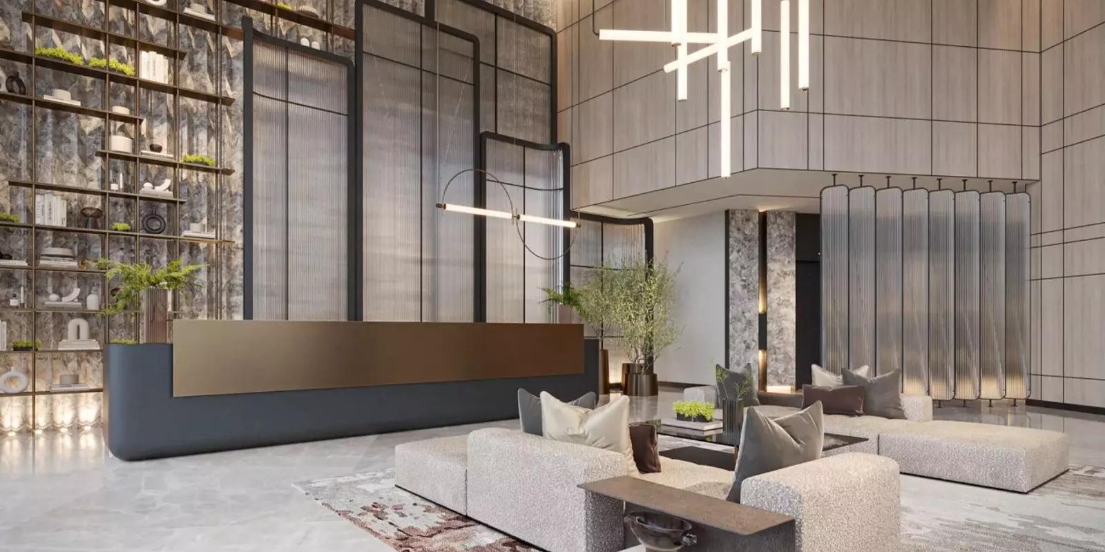 Serene Gardens building facade and entrance, Al Furjan, Dubai