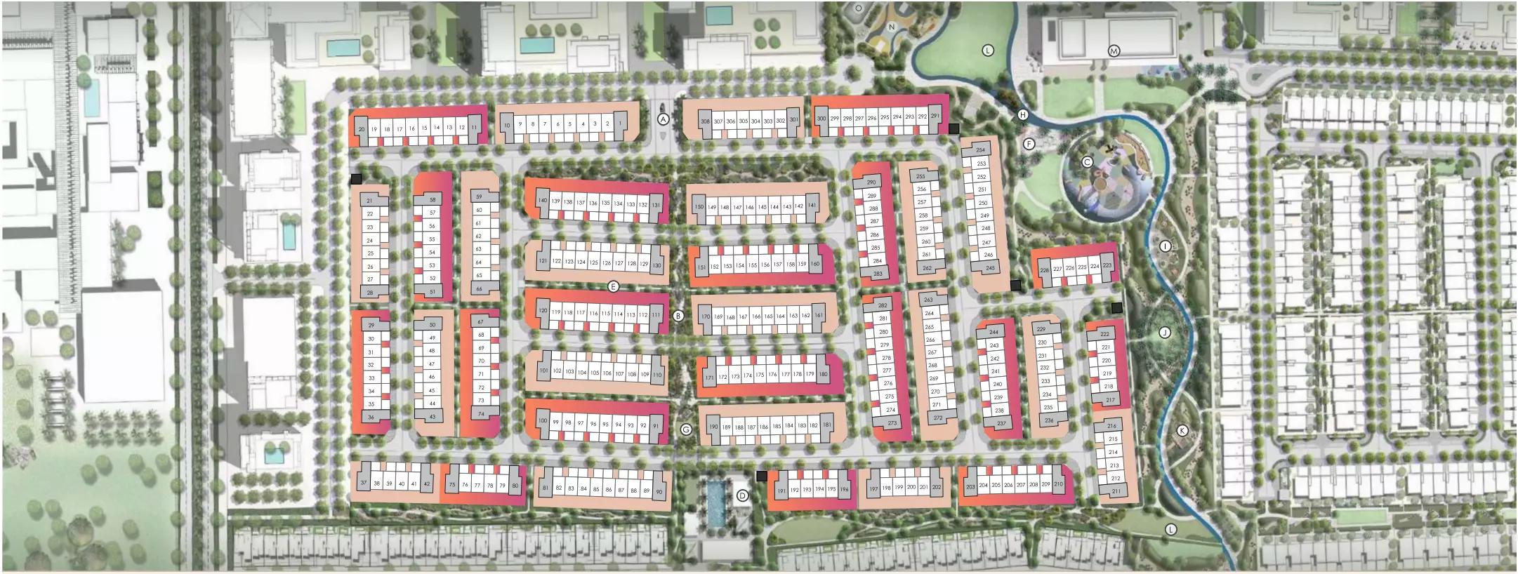 Orania at The Valley community master plan layout, Dubai