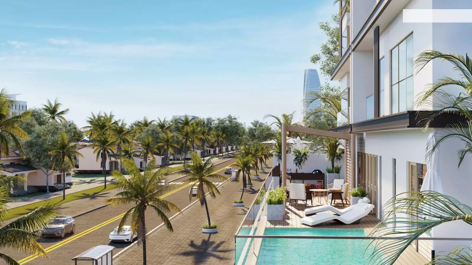 Pristine residential building elevation view, Al Furjan, Dubai