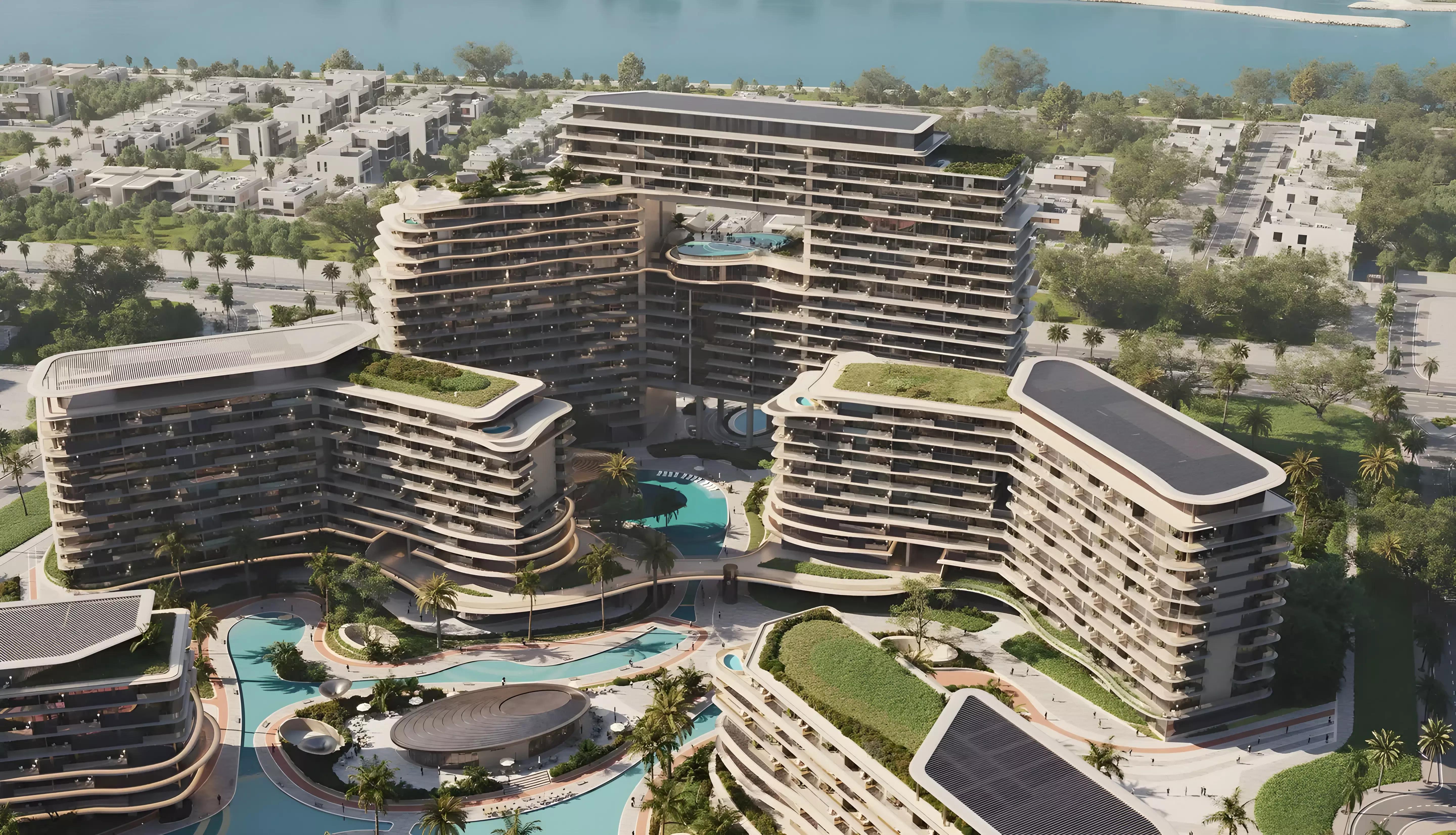 Lunaya villa exterior with landscaped frontage, Jebel Ali, Dubai