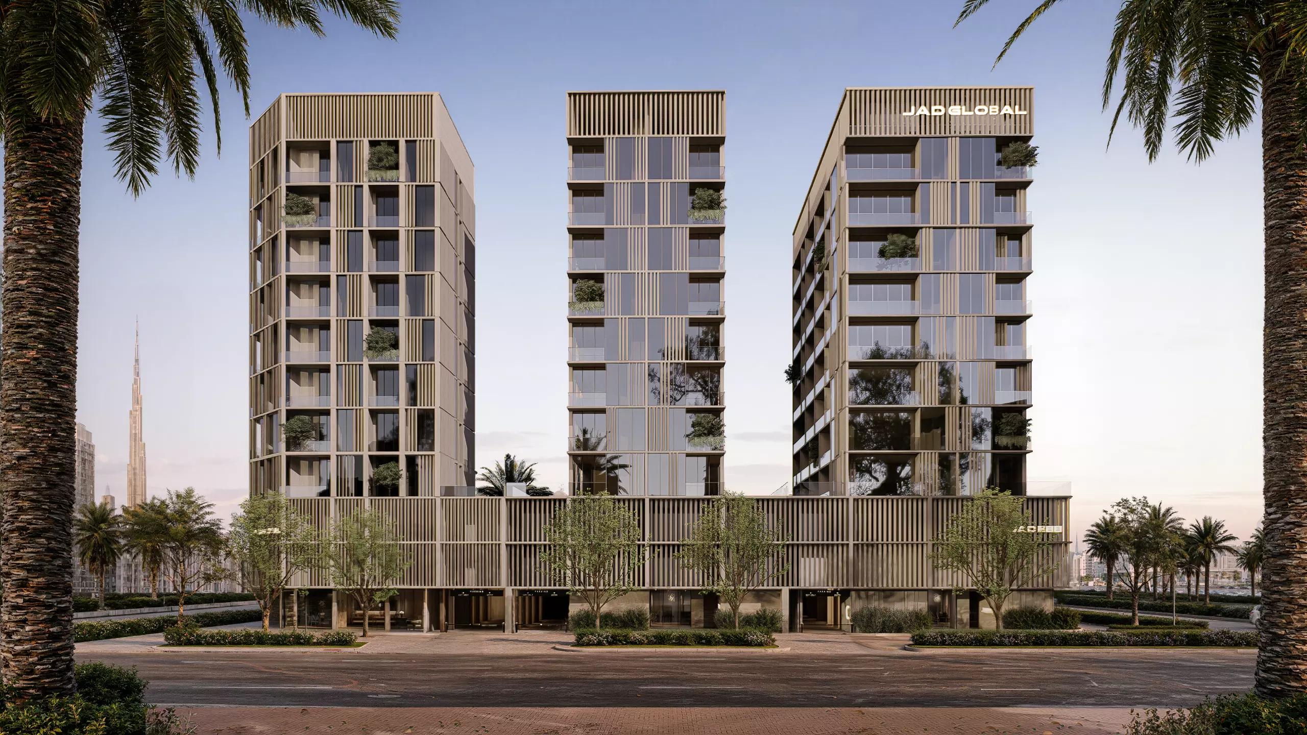 JAD288 apartment building exterior in Jumeirah Garden City, Al Satwa, Dubai