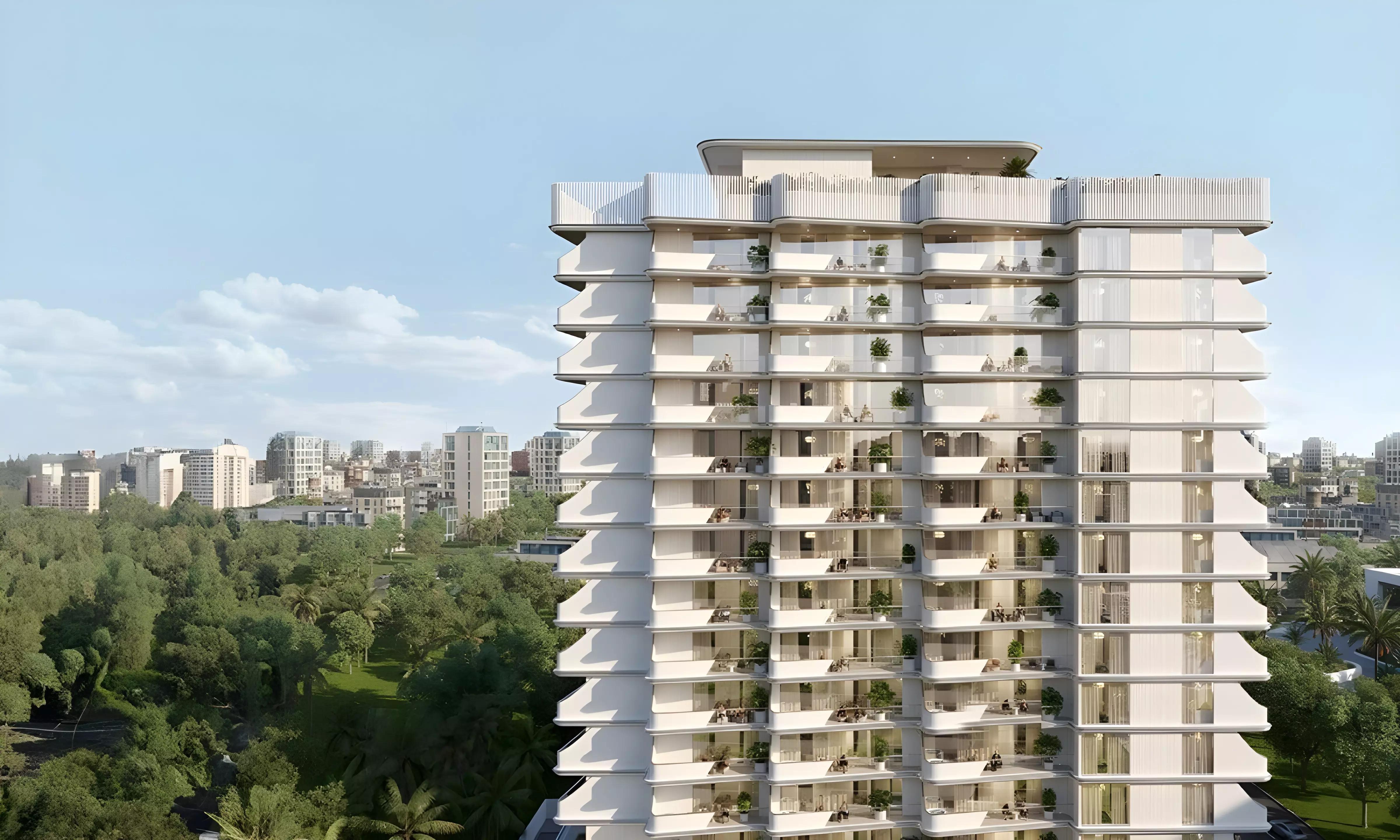 Exterior facade of Cove Edition Residence Phase 2 by Imtiaz in Dubai Land Residence Complex