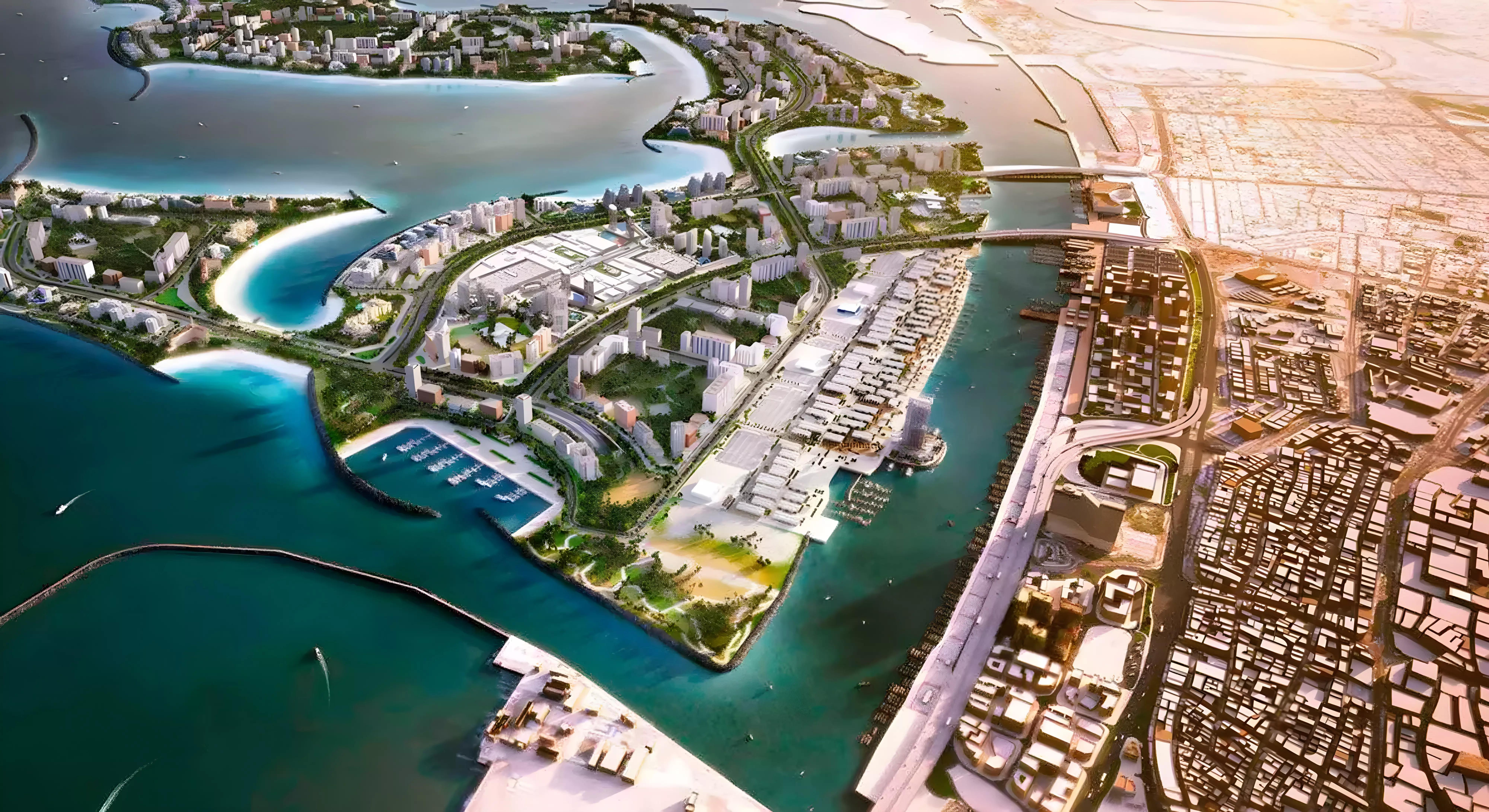 Beach Walk apartment building facade view, Dubai Islands
