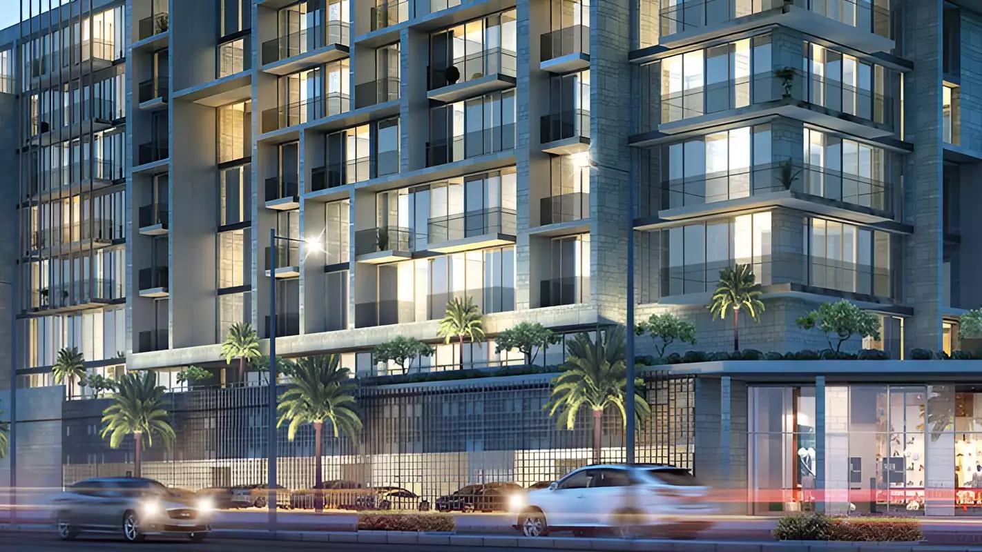 Azizi Riviera 9 exterior building facade, Meydan One, Dubai