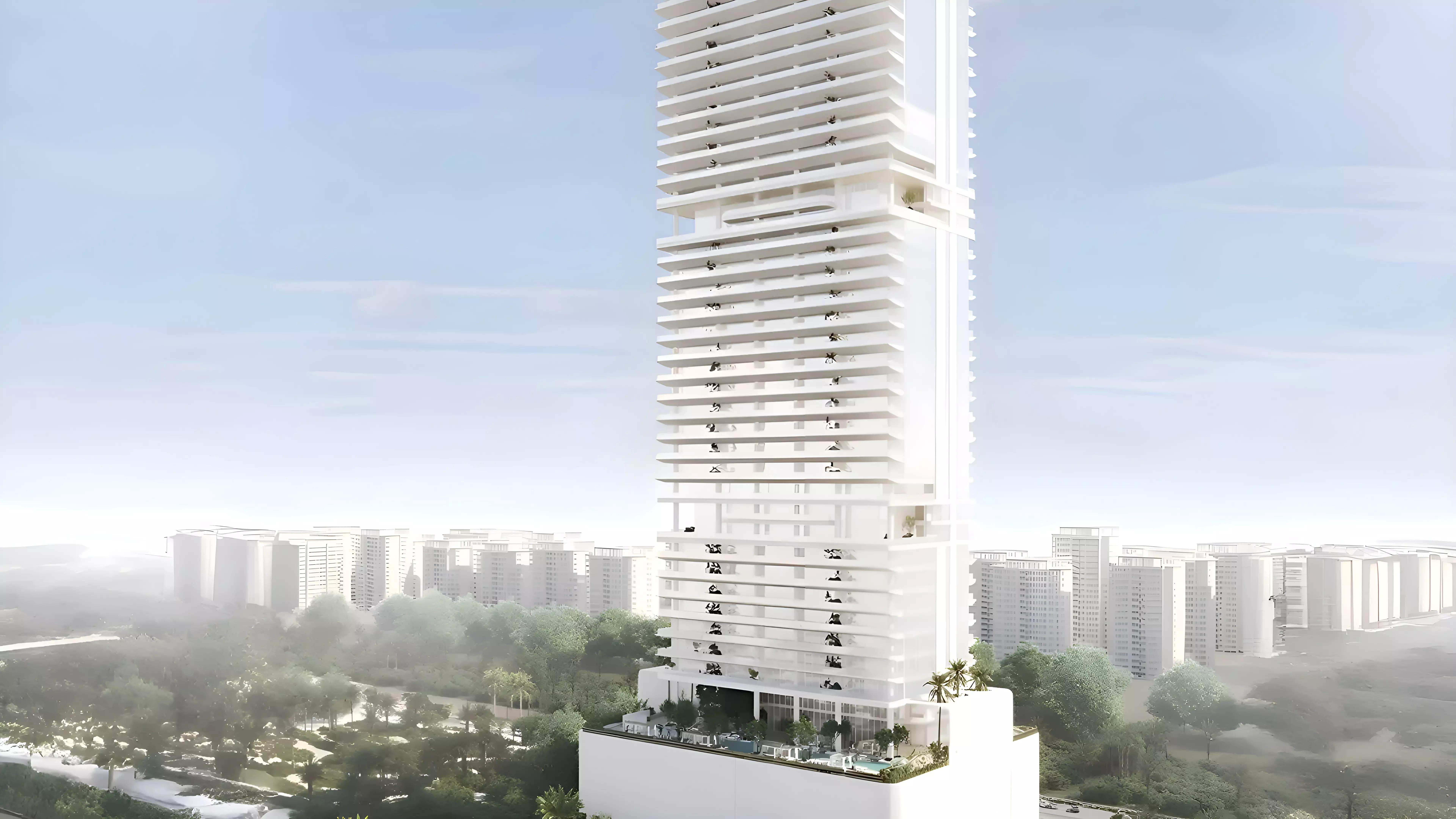 The Chedi Private Residences exterior facade view, DIP, Dubai
