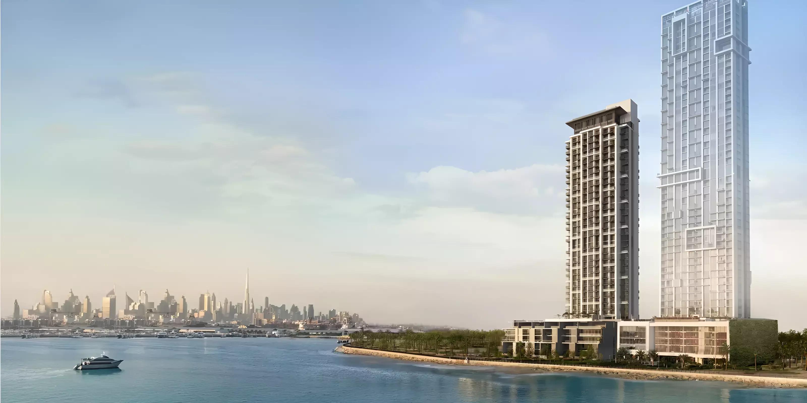 Anwa Aria residential tower exterior in Dubai Maritime City