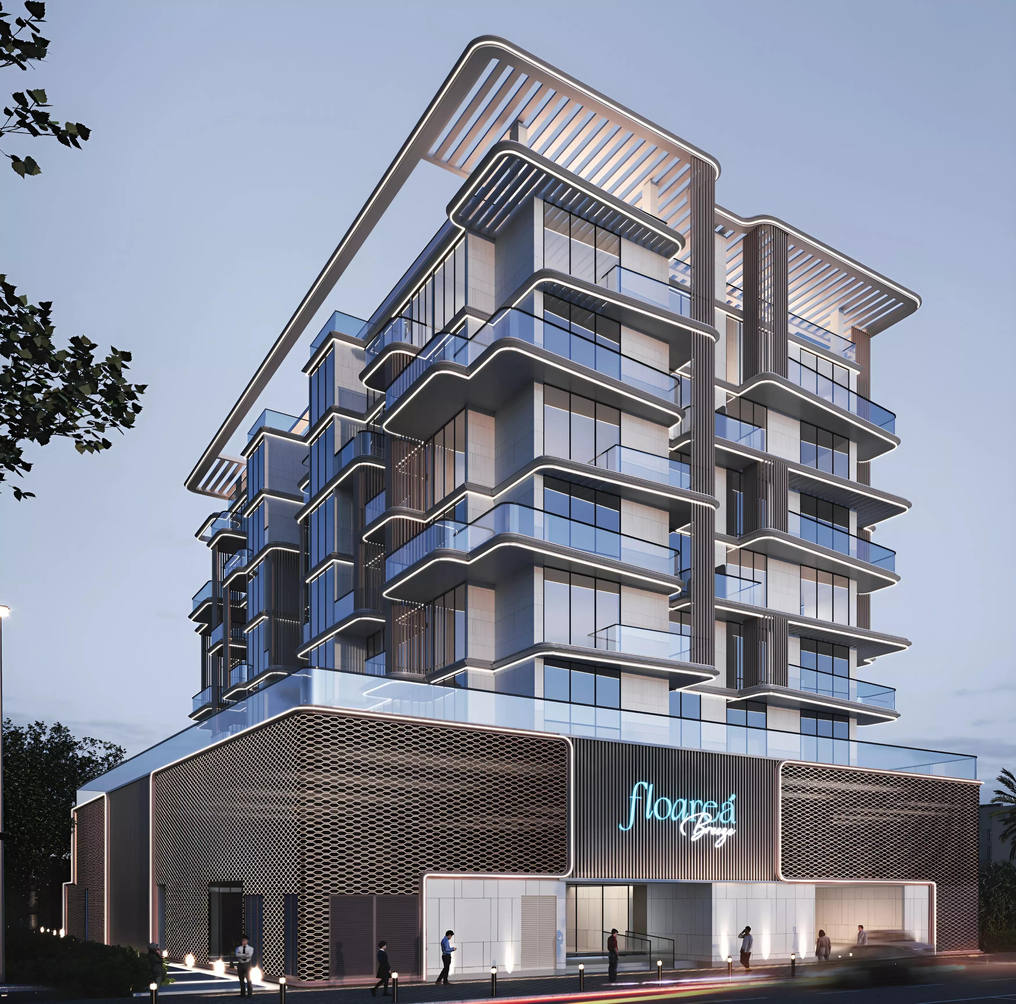 Floarea Breeze building facade and landscaping, Dubai Islands, Dubai