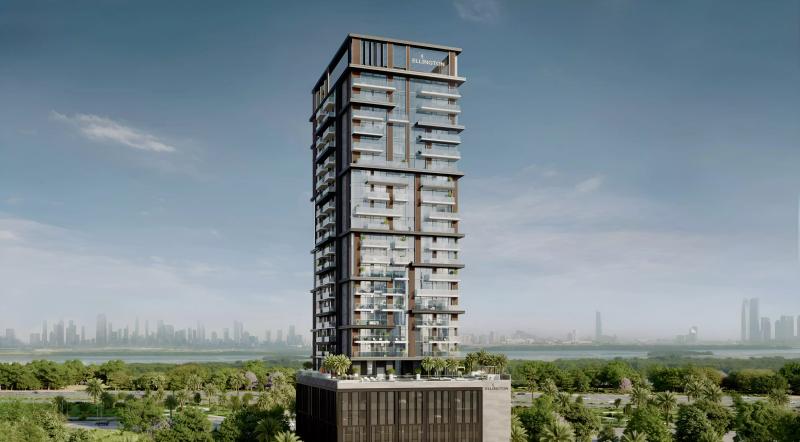 Riverton House exterior building facade, Nad Al Sheba, Dubai