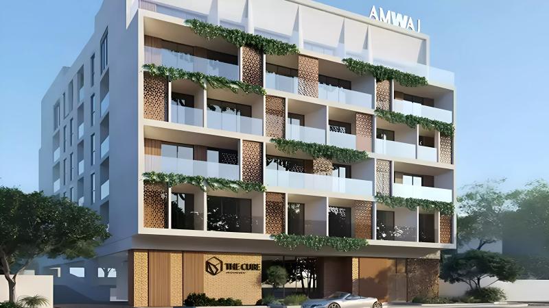 Exterior render of The Cube Residences apartment tower in Mohammed Bin Rashid City, Dubai