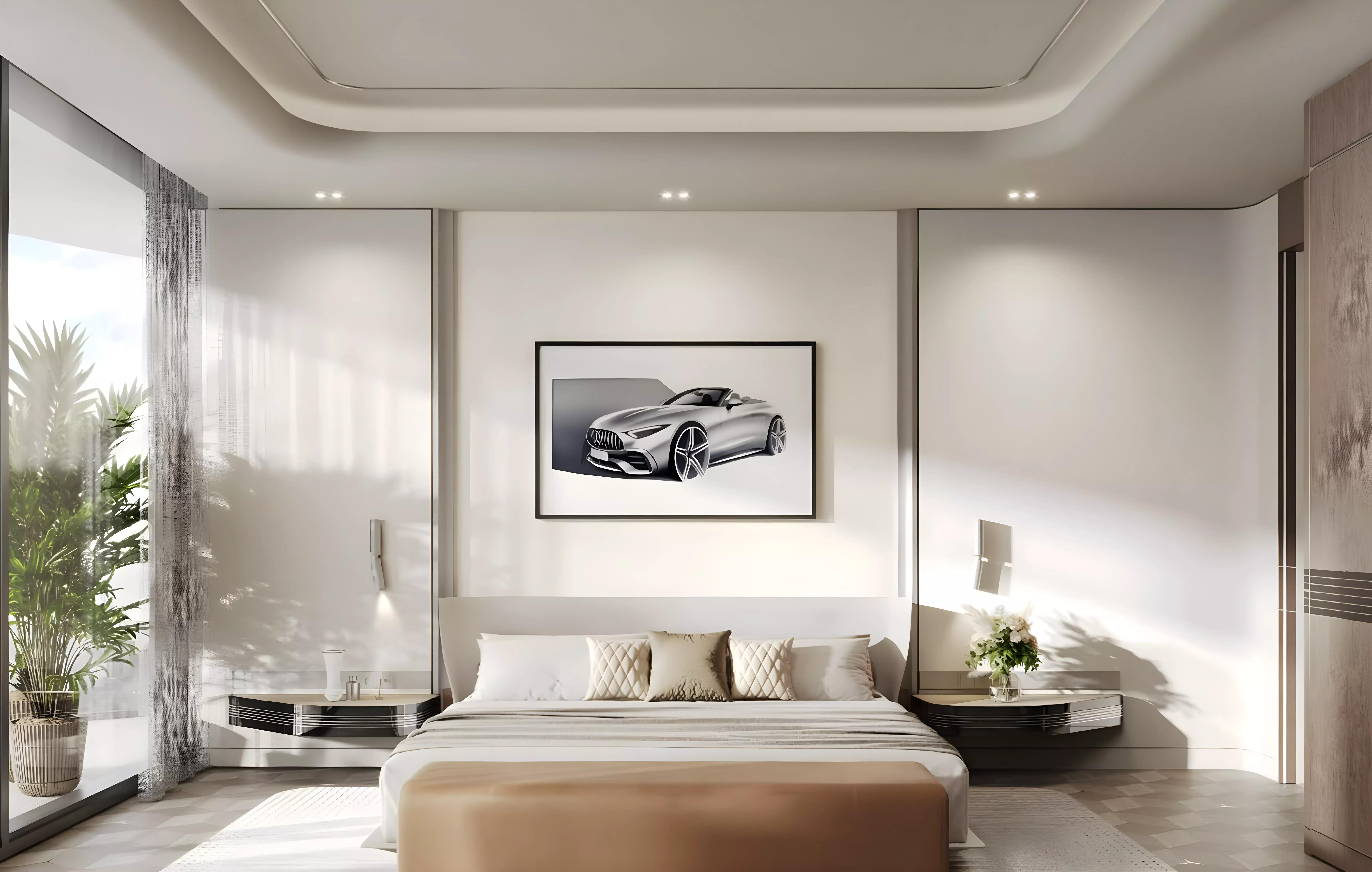 Apartment interior living space at Mercedes-Benz AMG Vision, Nad Al Sheba